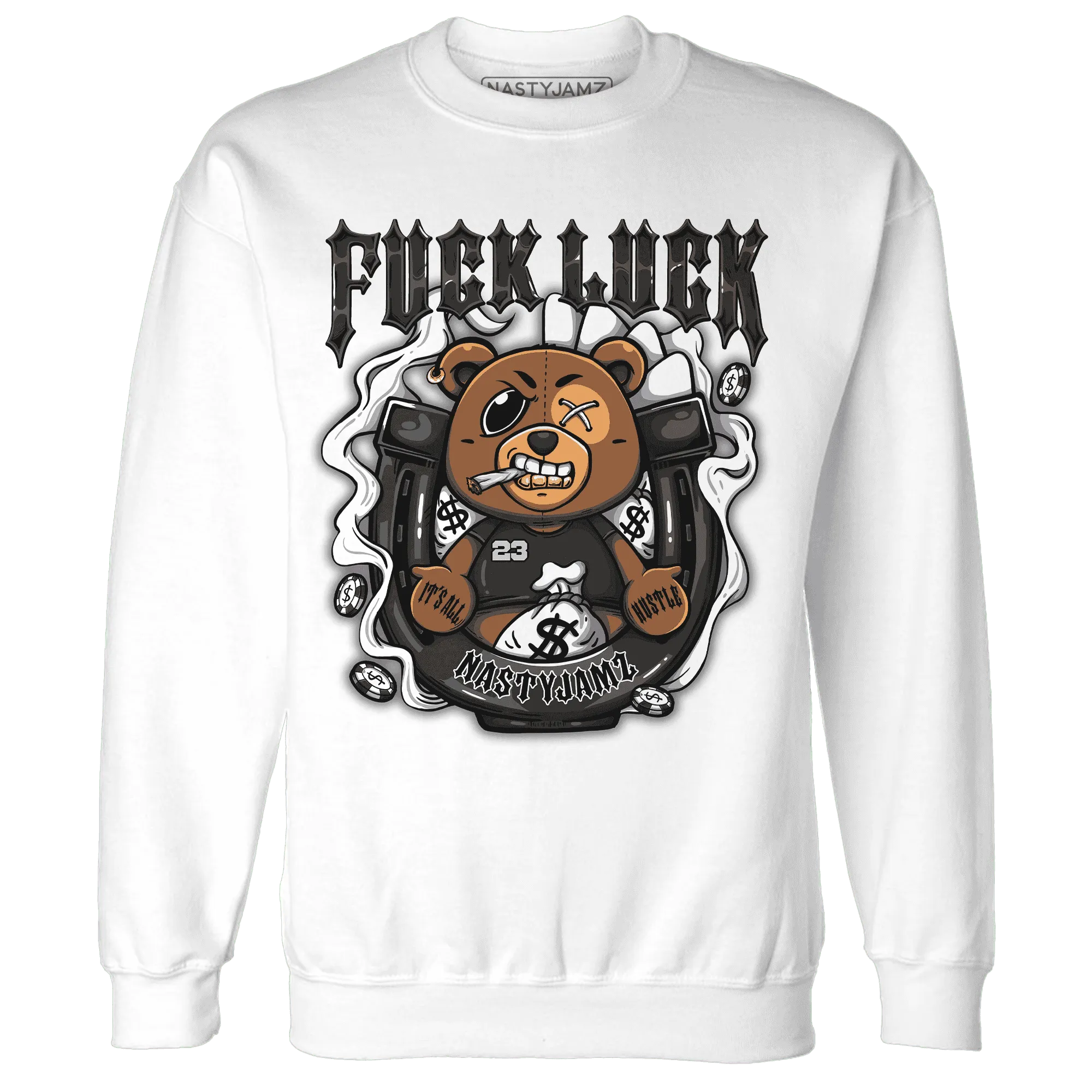 White-Thunder-4s-Sweatshirt-Match-Fuck-Luck-BER