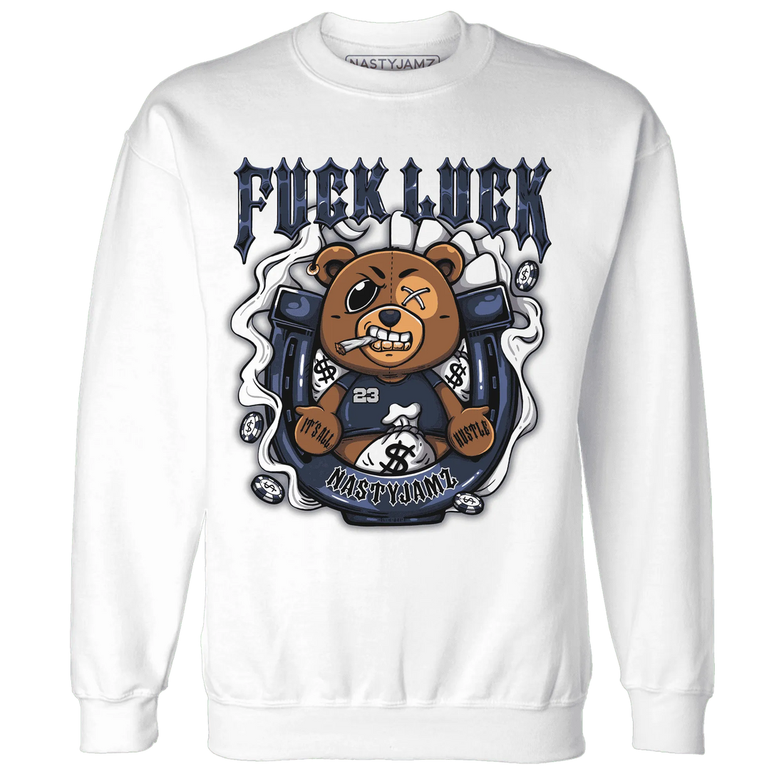 White-Navy-6s-Sweatshirt-Match-Fuck-Luck-BER