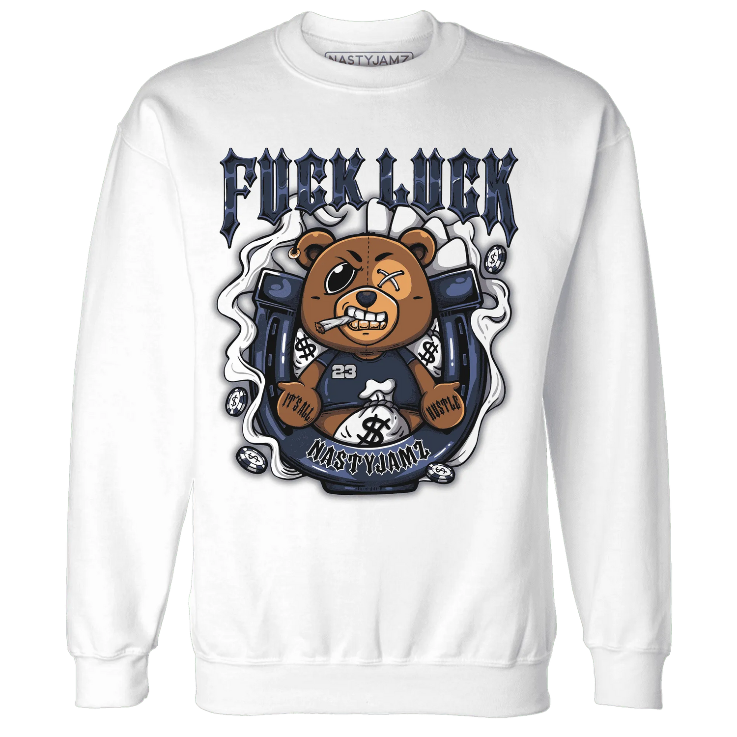 White-Navy-6s-Sweatshirt-Match-Fuck-Luck-BER