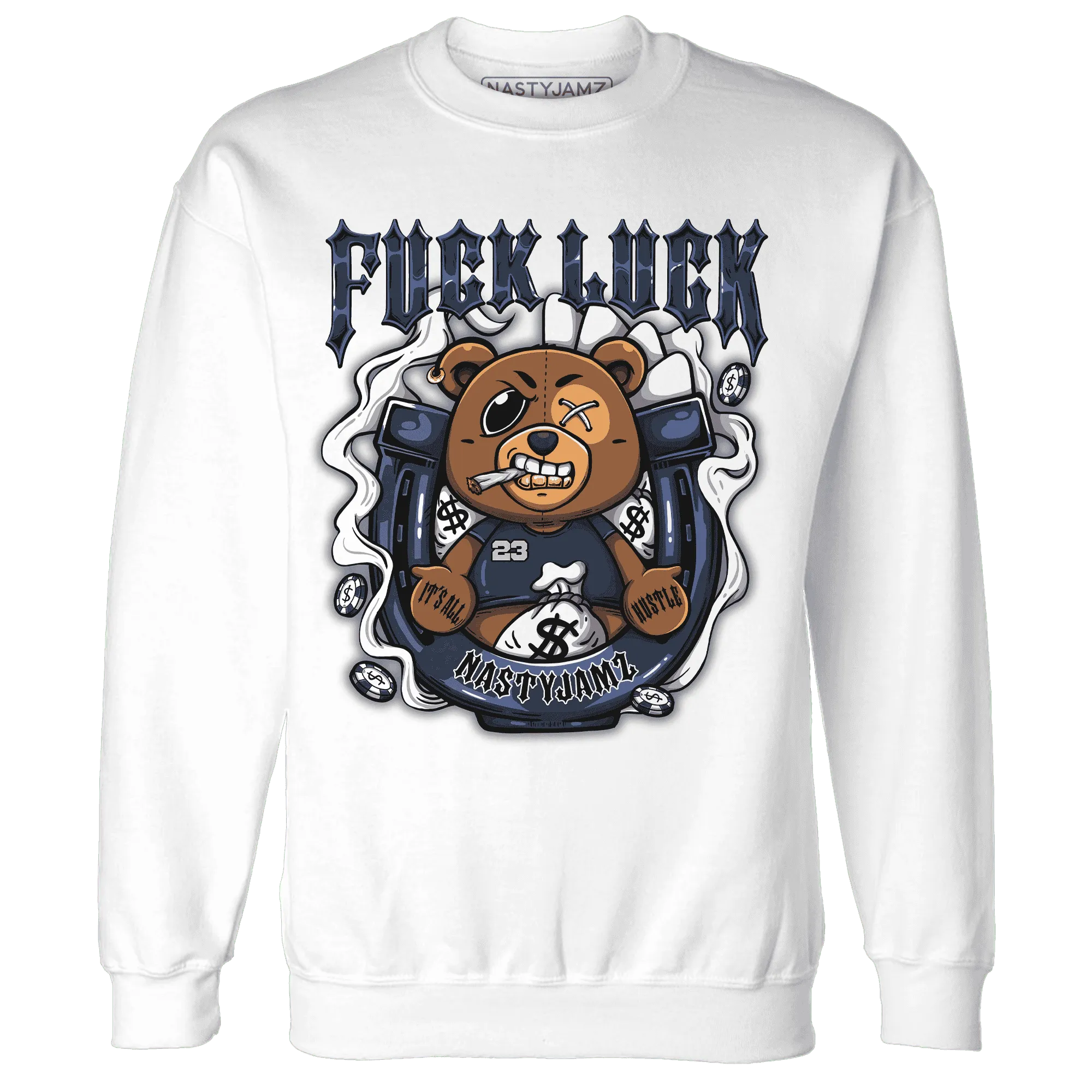 White-Navy-6s-Sweatshirt-Match-Fuck-Luck-BER