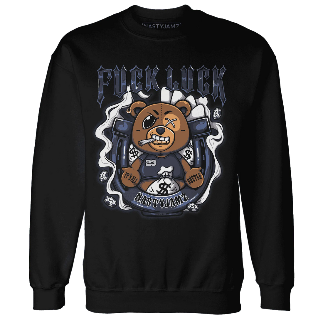 White-Navy-6s-Sweatshirt-Match-Fuck-Luck-BER