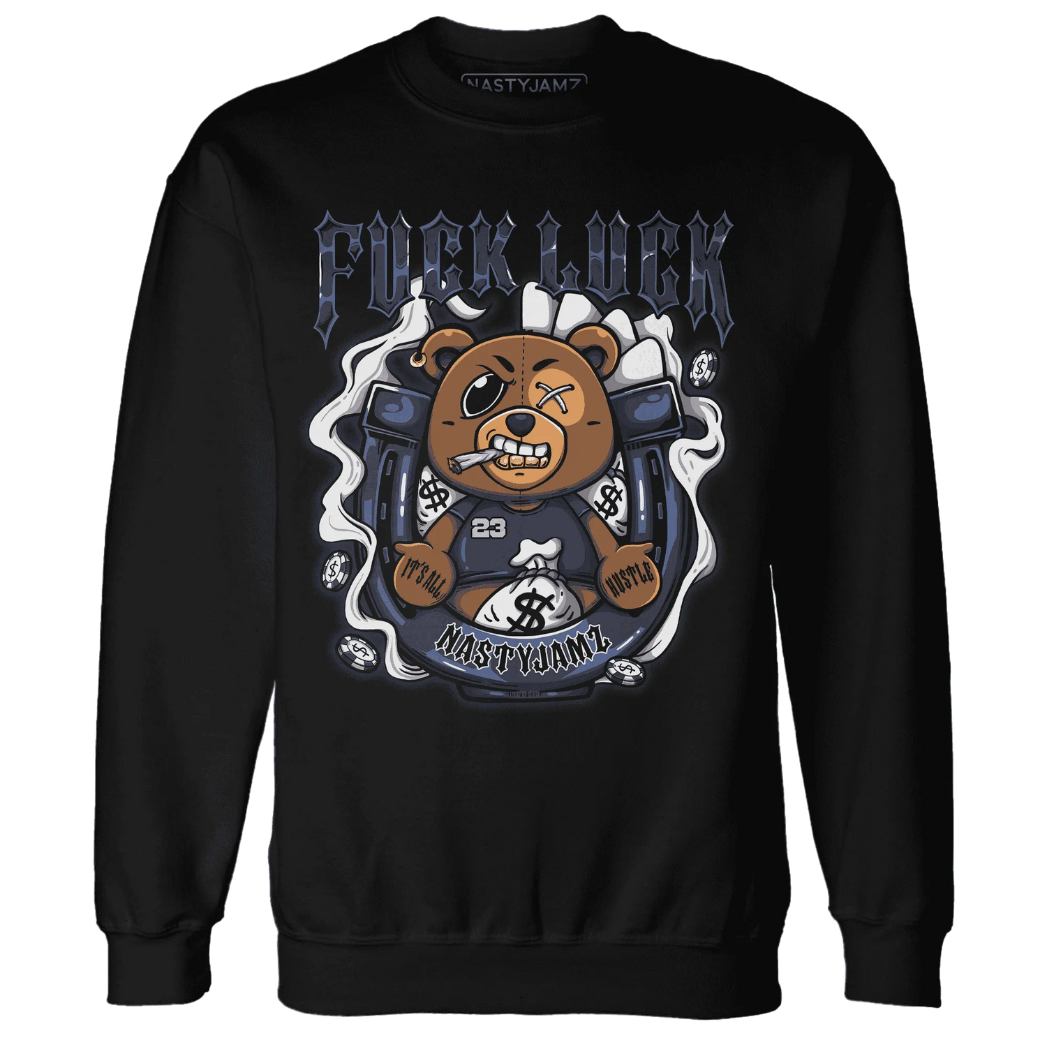 White-Navy-6s-Sweatshirt-Match-Fuck-Luck-BER