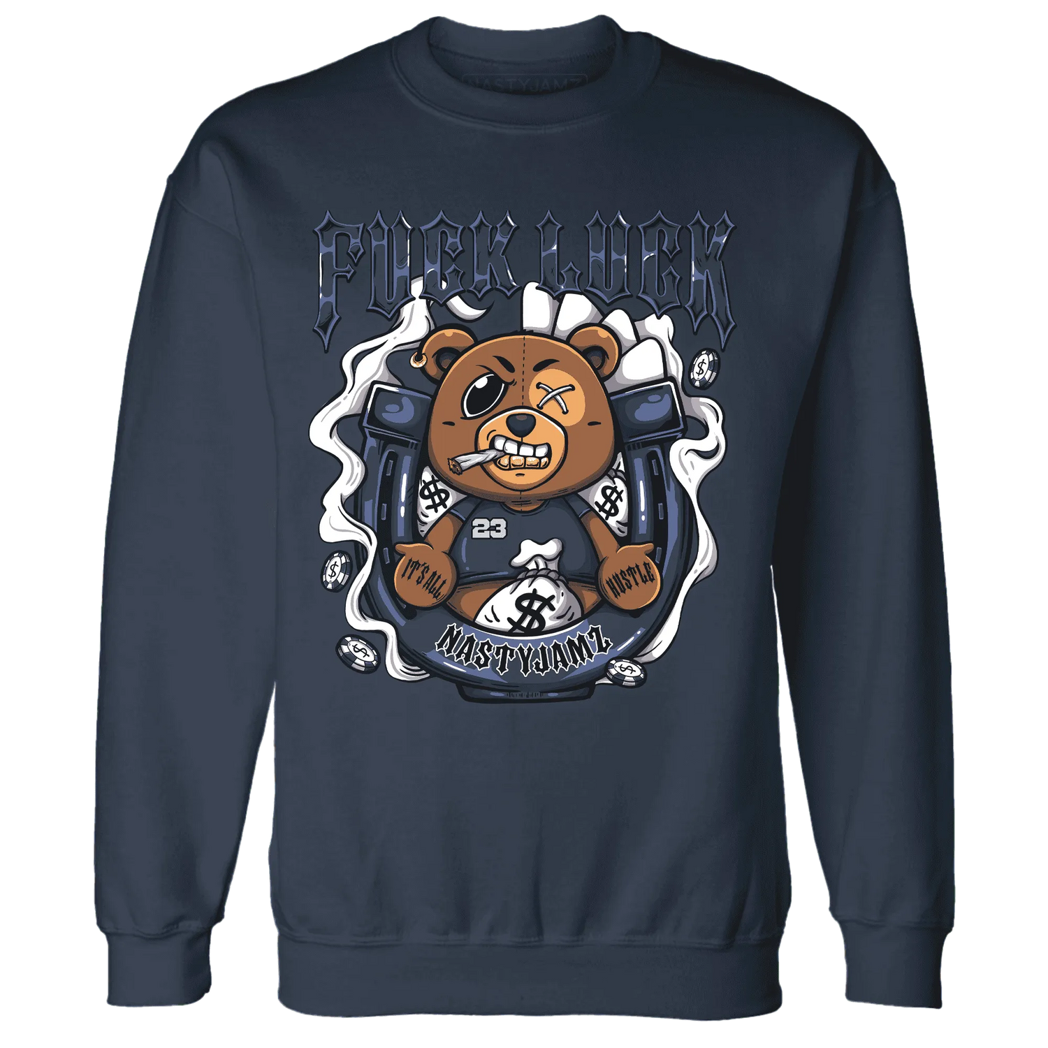 White-Navy-6s-Sweatshirt-Match-Fuck-Luck-BER