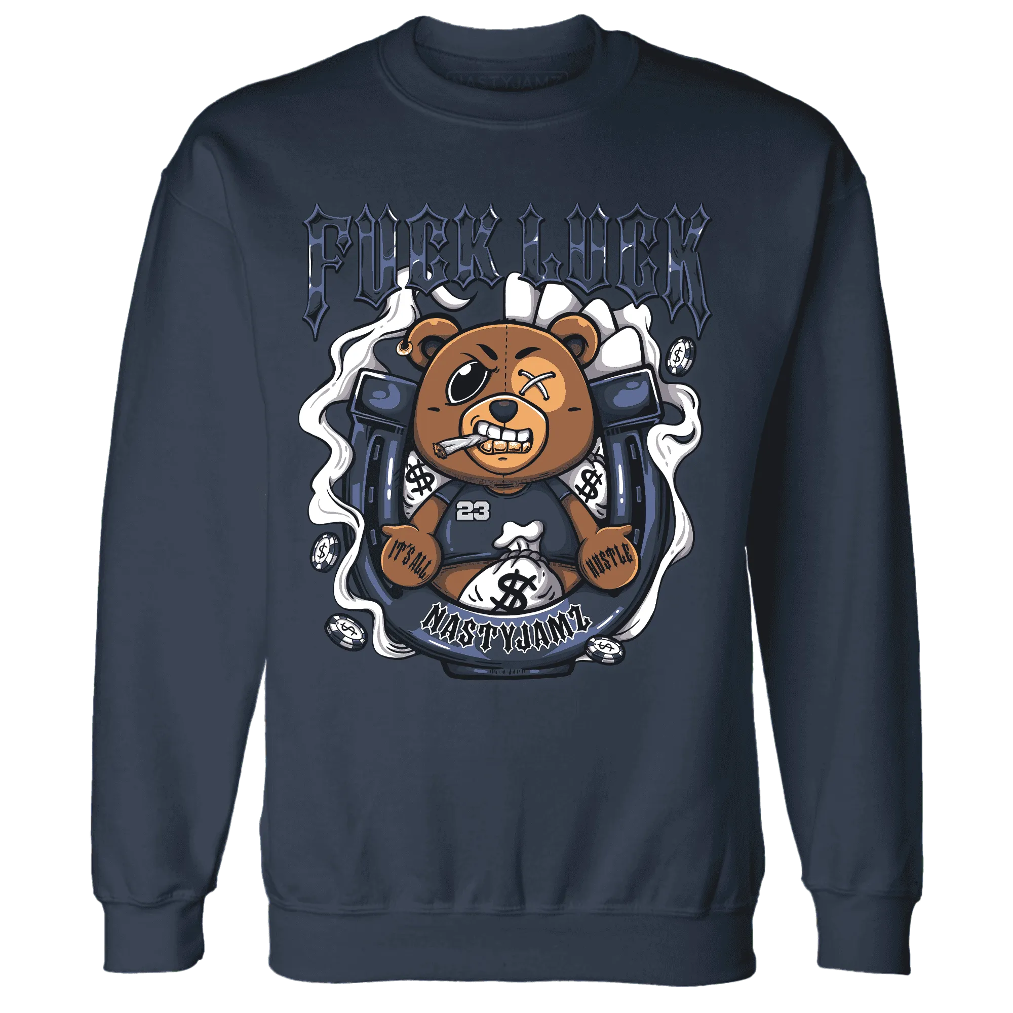 White-Navy-6s-Sweatshirt-Match-Fuck-Luck-BER