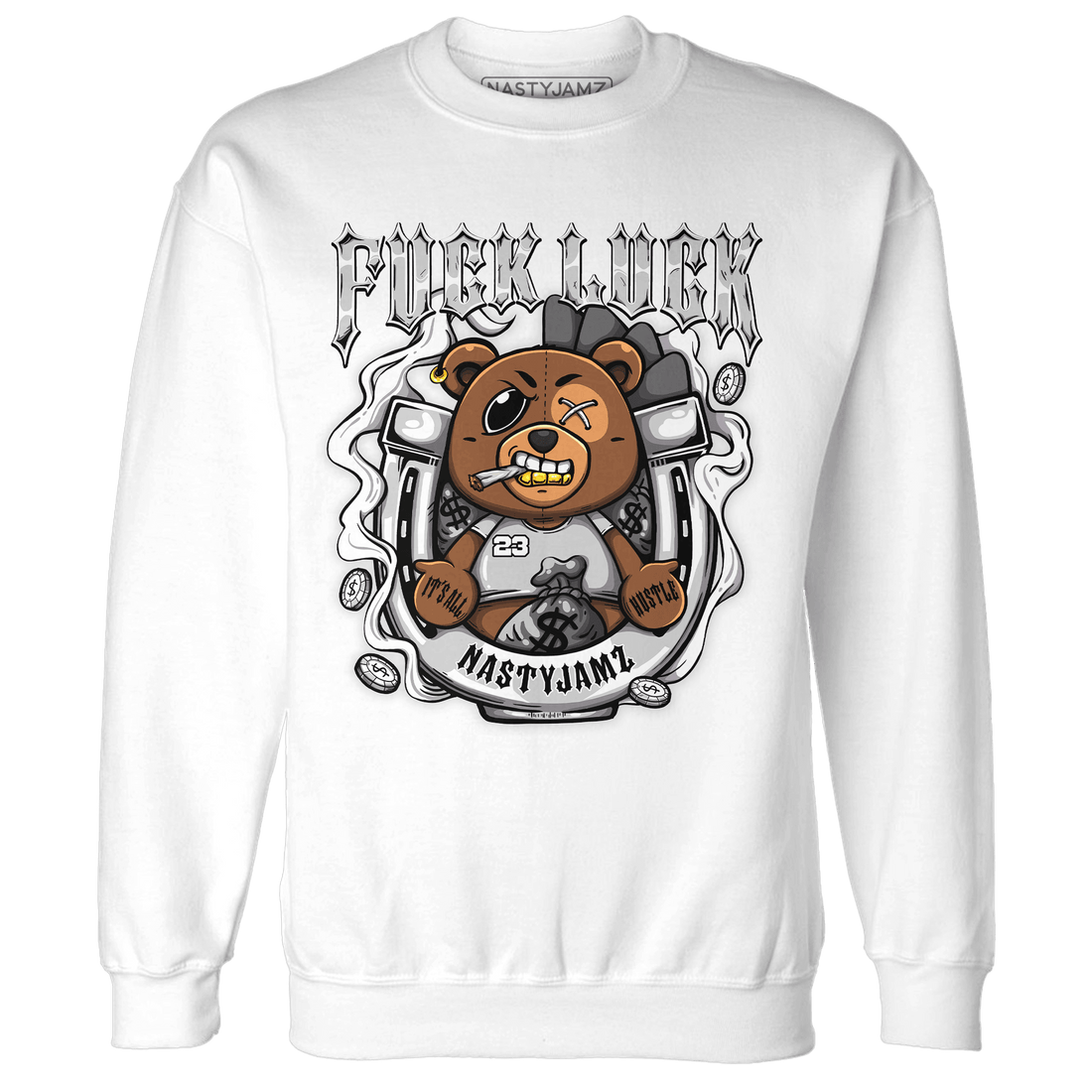 Retro High OG Black White 1s Sweatshirt Match F Luck BER - NastyJamz