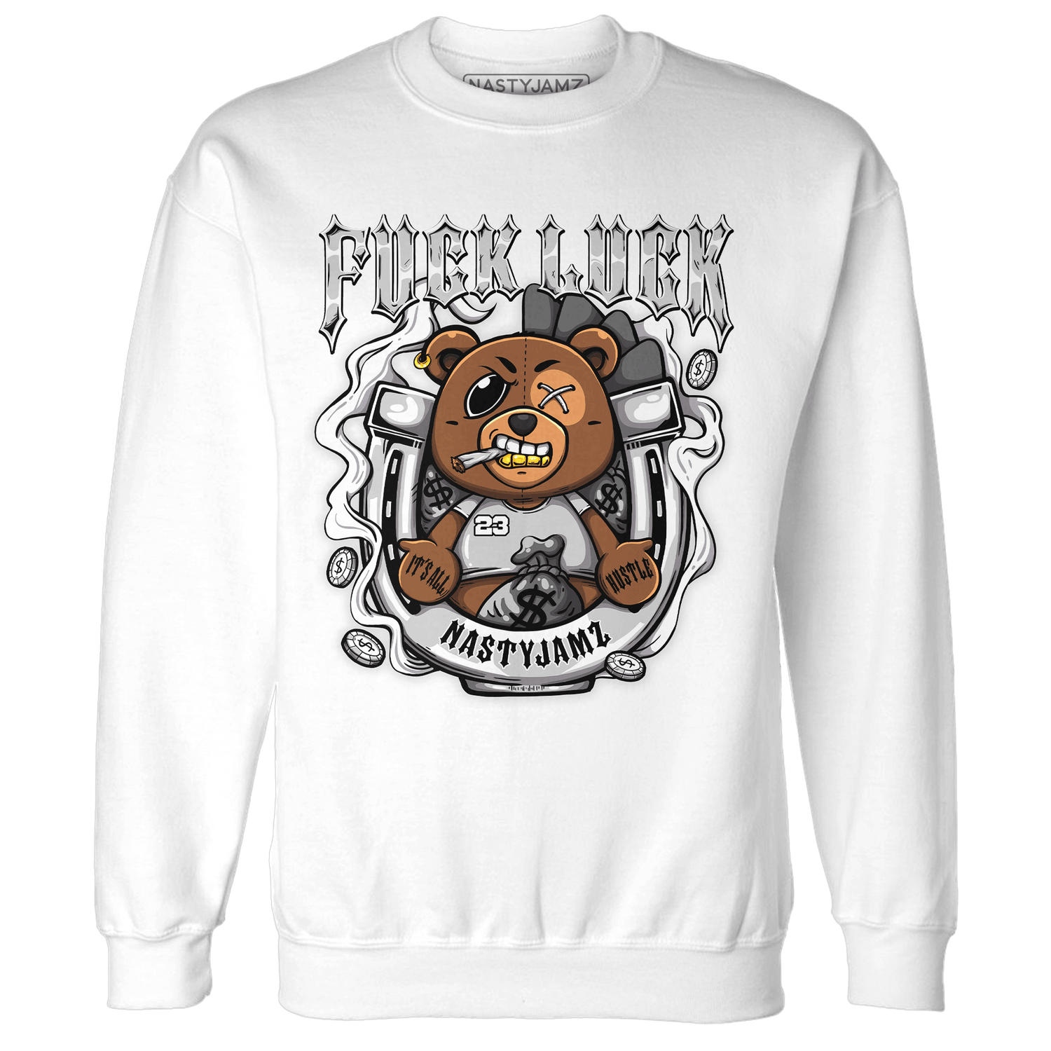 Retro High OG Black White 1s Sweatshirt Match F Luck BER - NastyJamz