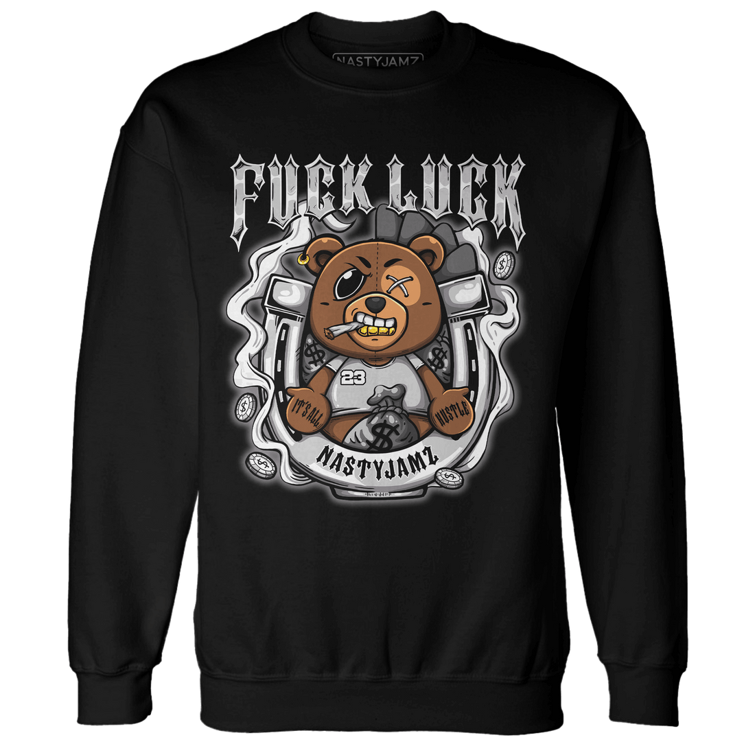 Retro High OG Black White 1s Sweatshirt Match F Luck BER - NastyJamz
