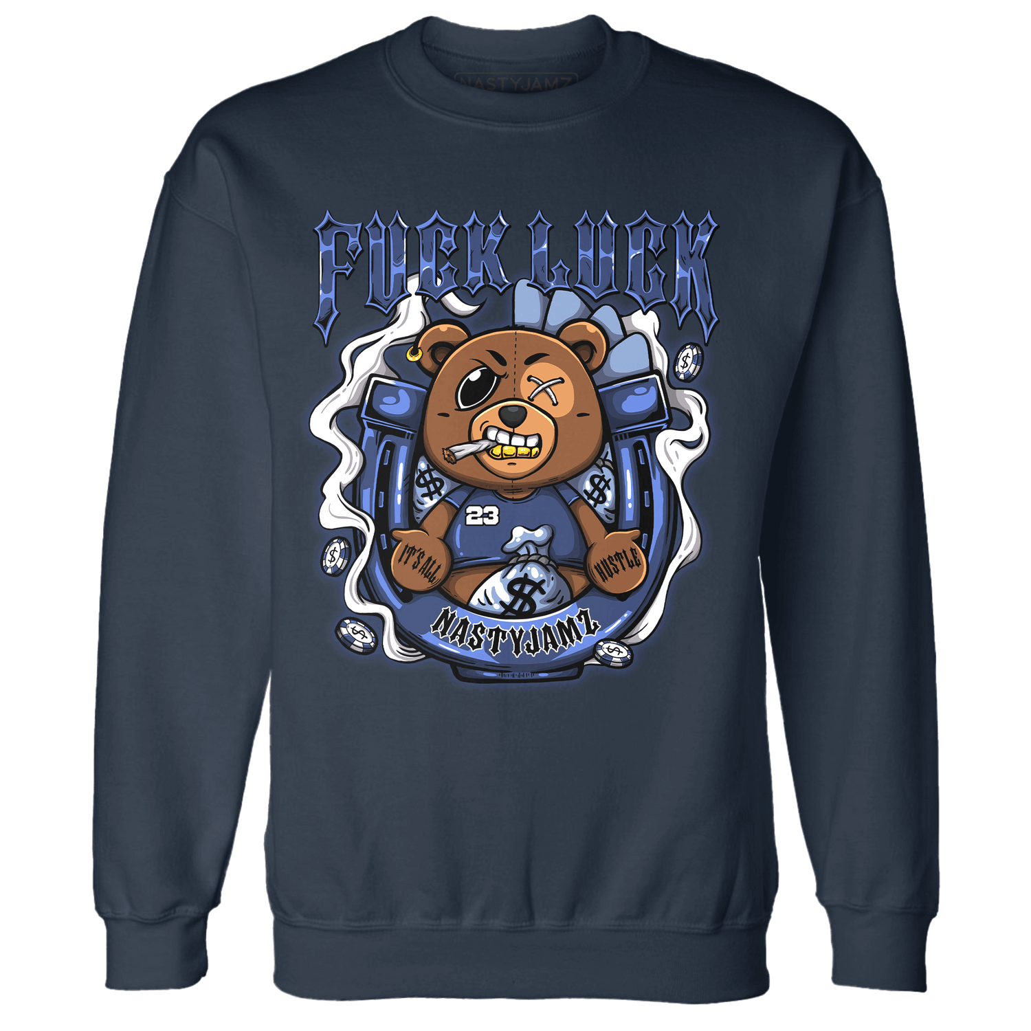 Midnight Navy 5s Sweatshirt Match F Luck BER - NastyJamz