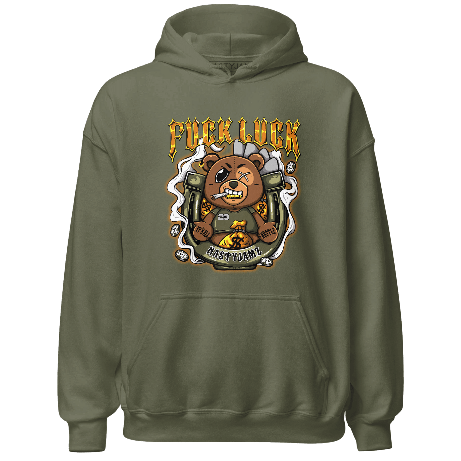 Olive 5s Hoodie Match F Luck BER - NastyJamz