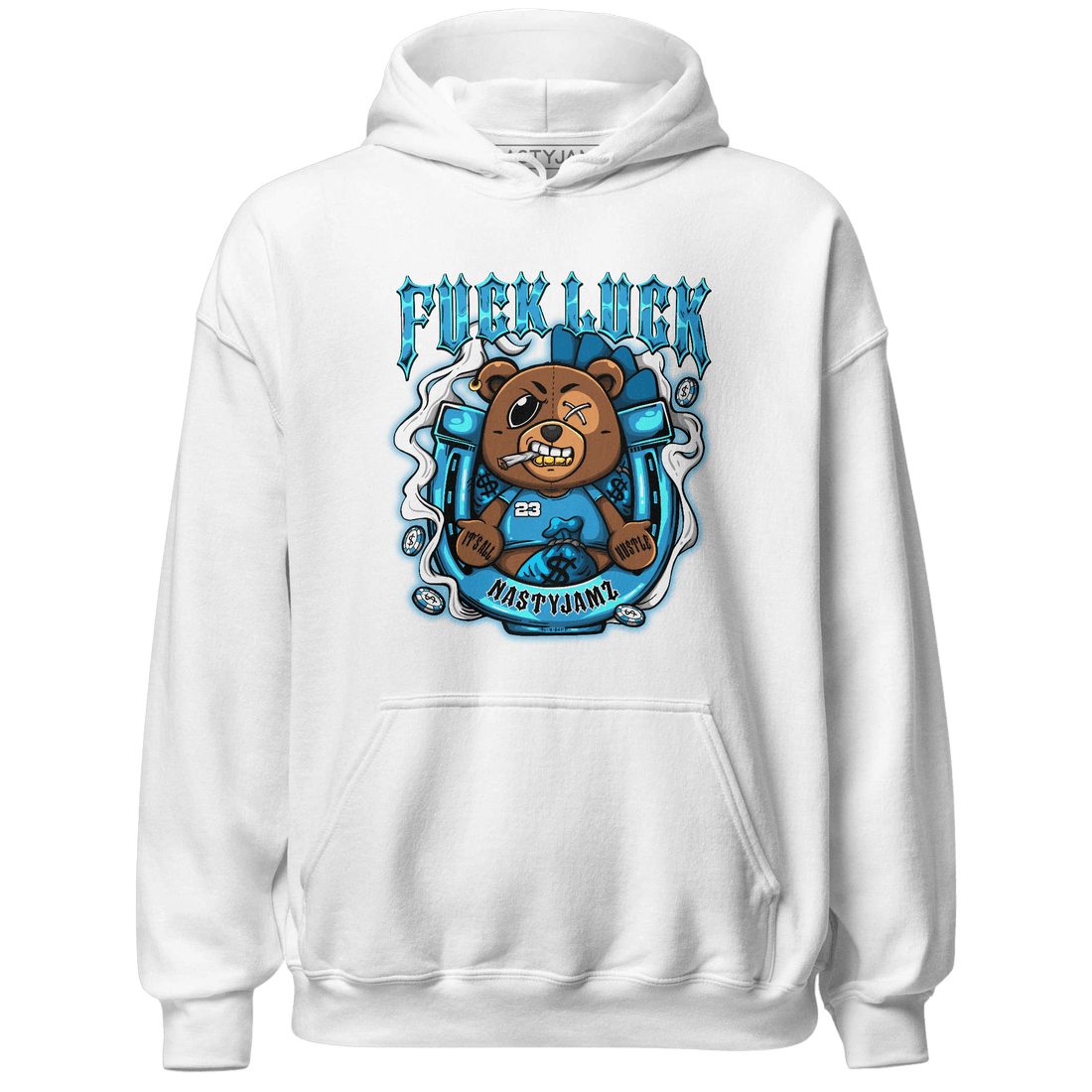 Powder Blue 9s Hoodie Match F Luck BER - NastyJamz