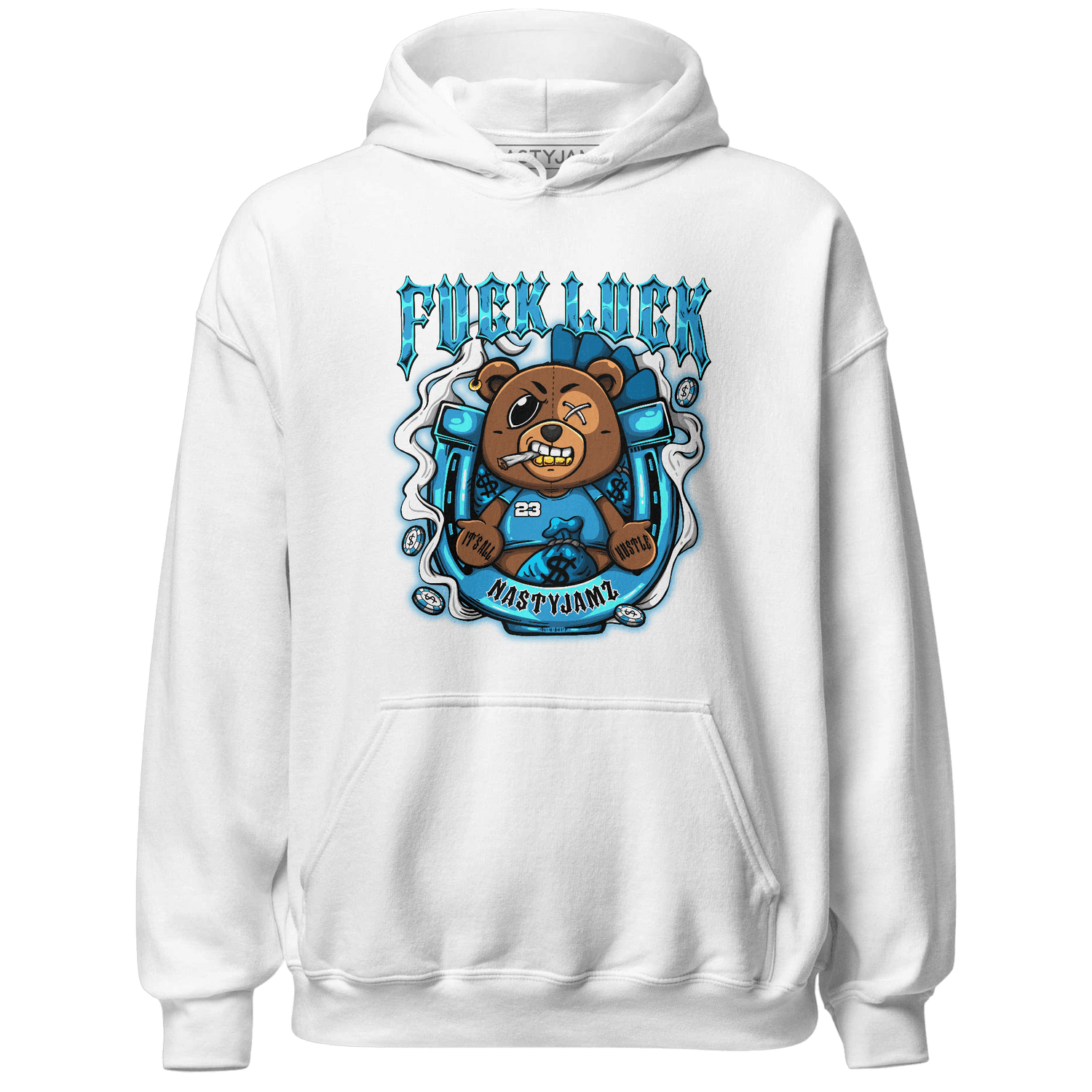 Powder Blue 9s Hoodie Match F Luck BER - NastyJamz