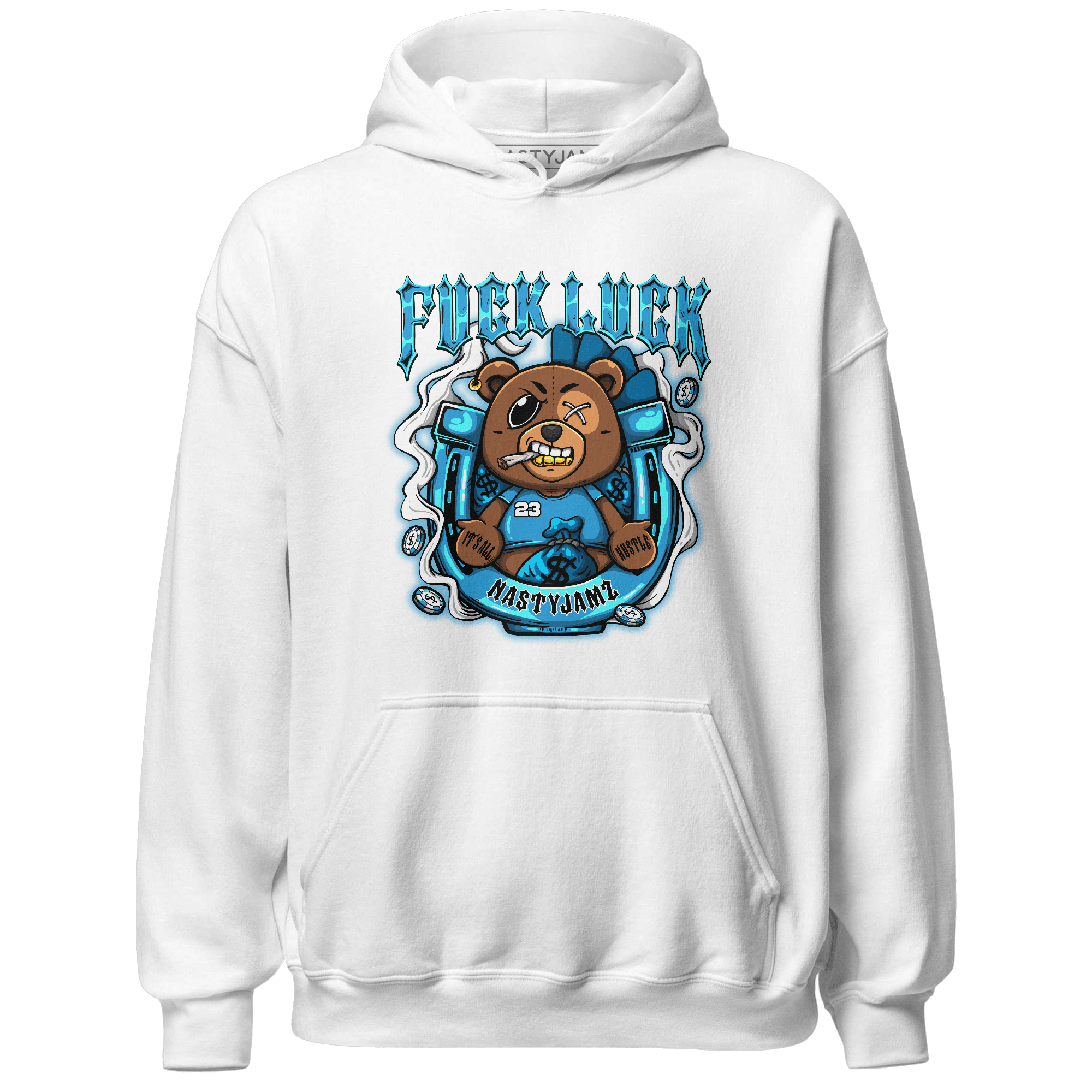 Powder Blue 9s Hoodie Match F Luck BER - NastyJamz