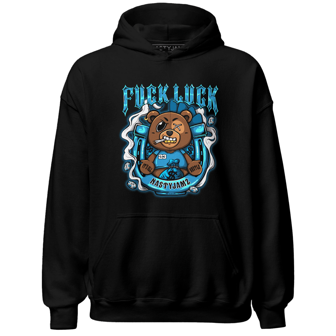 Powder Blue 9s Hoodie Match F Luck BER - NastyJamz