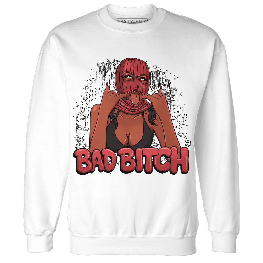Black-Toe-Reimagined-Red-White-1s-Sweatshirt-Match-Gangster-Bad-Bitch