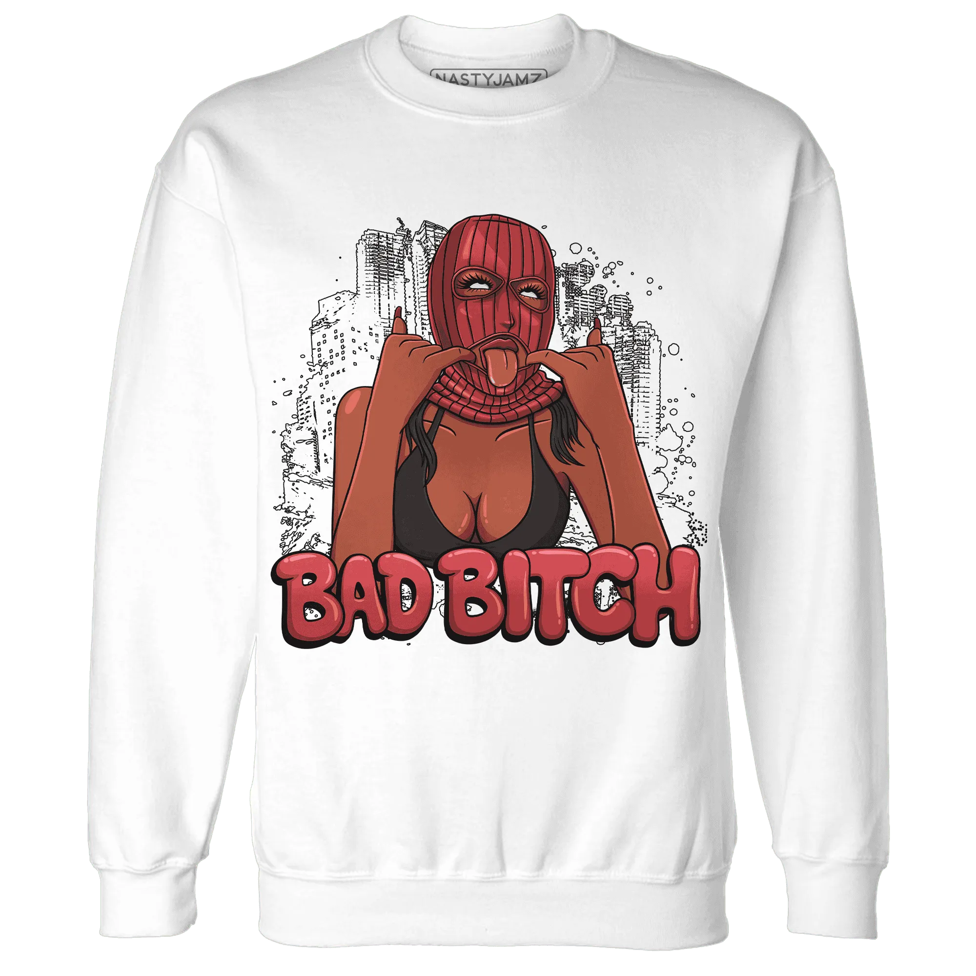 Black-Toe-Reimagined-Red-White-1s-Sweatshirt-Match-Gangster-Bad-Bitch