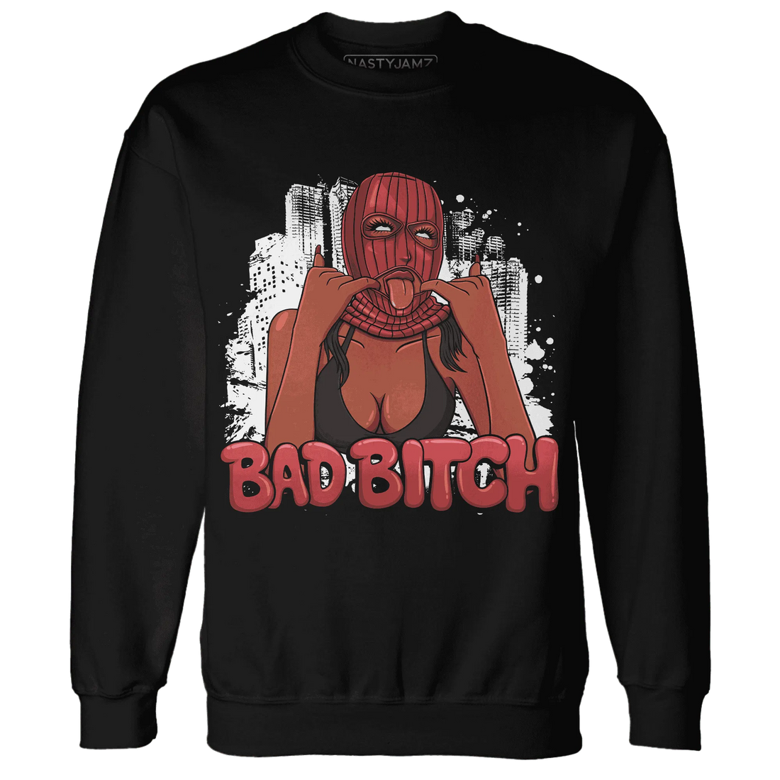 Black-Toe-Reimagined-Red-White-1s-Sweatshirt-Match-Gangster-Bad-Bitch