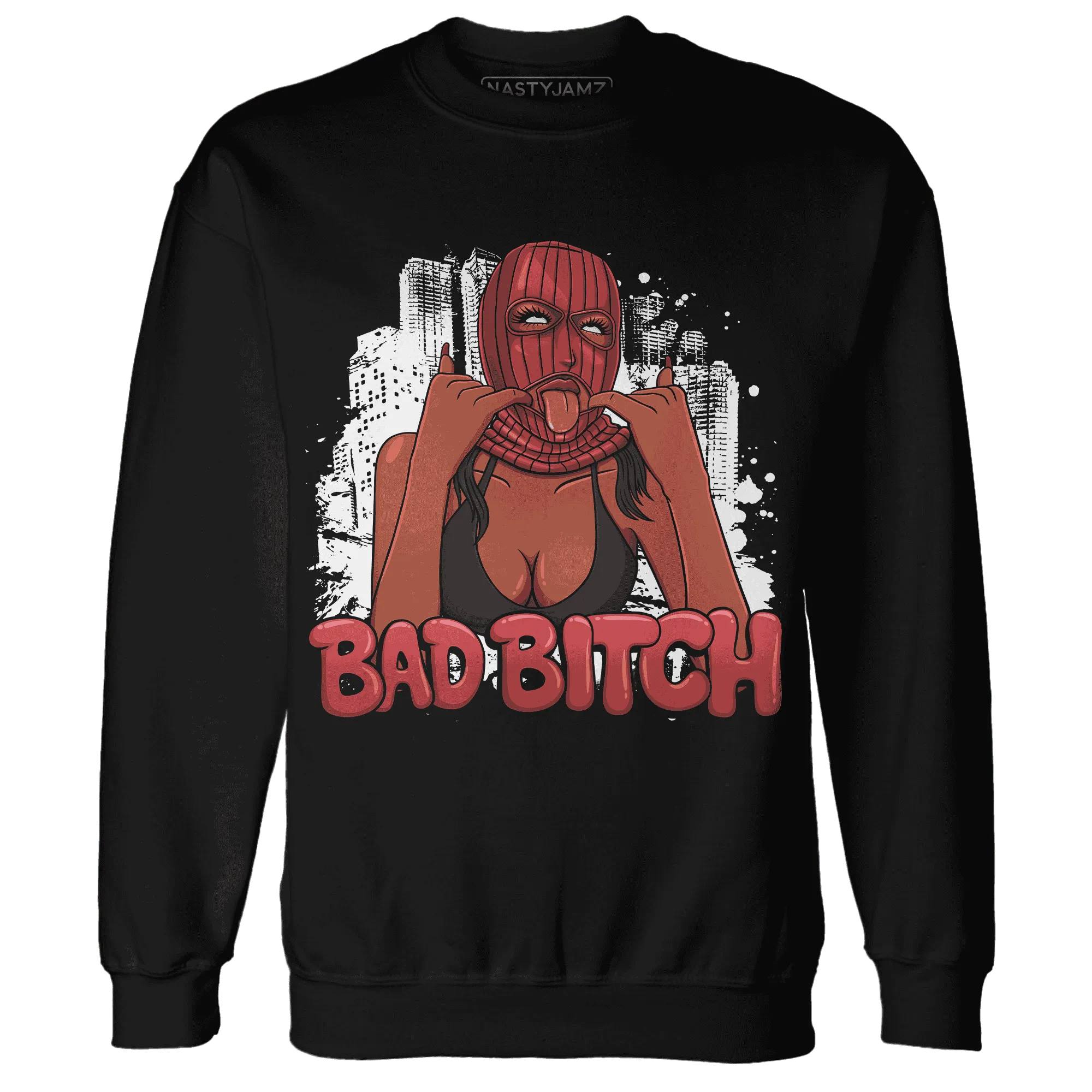 Black-Toe-Reimagined-Red-White-1s-Sweatshirt-Match-Gangster-Bad-Bitch