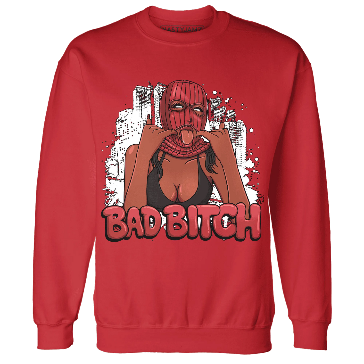 Black-Toe-Reimagined-Red-White-1s-Sweatshirt-Match-Gangster-Bad-Bitch