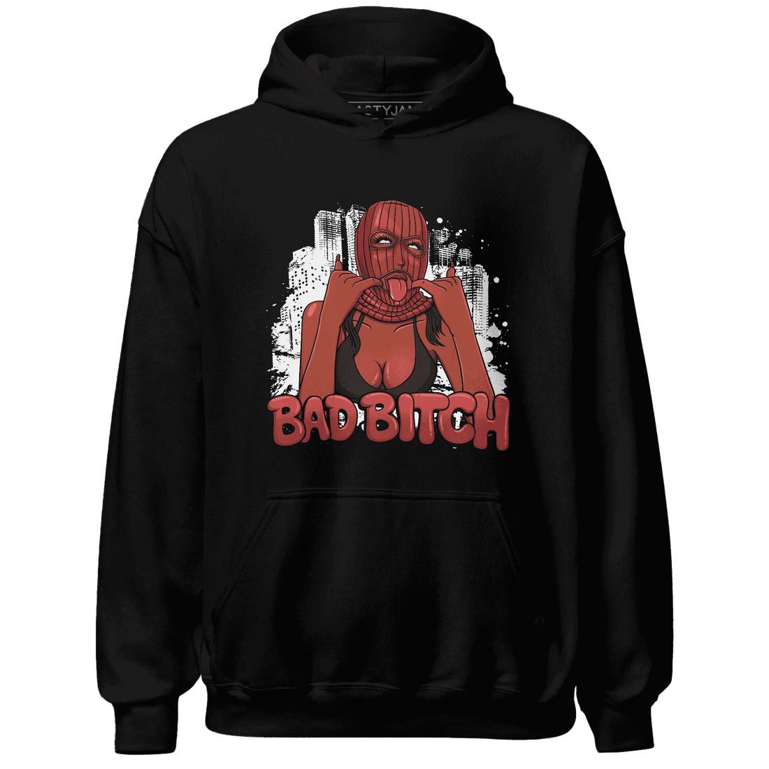 Black-Toe-Reimagined-Red-White-1s-Hoodie-Match-Gangster-Bad-Bitch