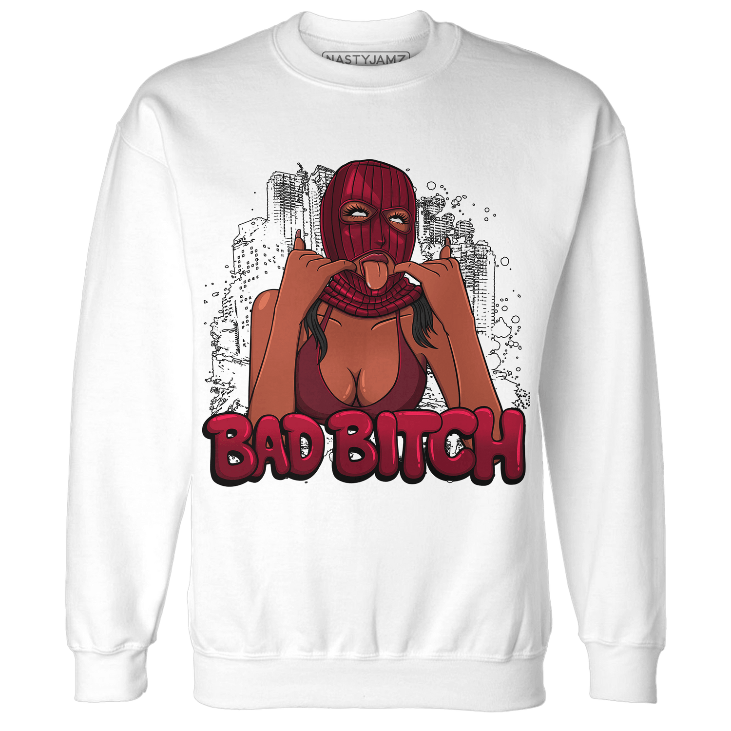 High White Team Red 1s Sweatshirt Match Gangster Bad Bitch - NastyJamz