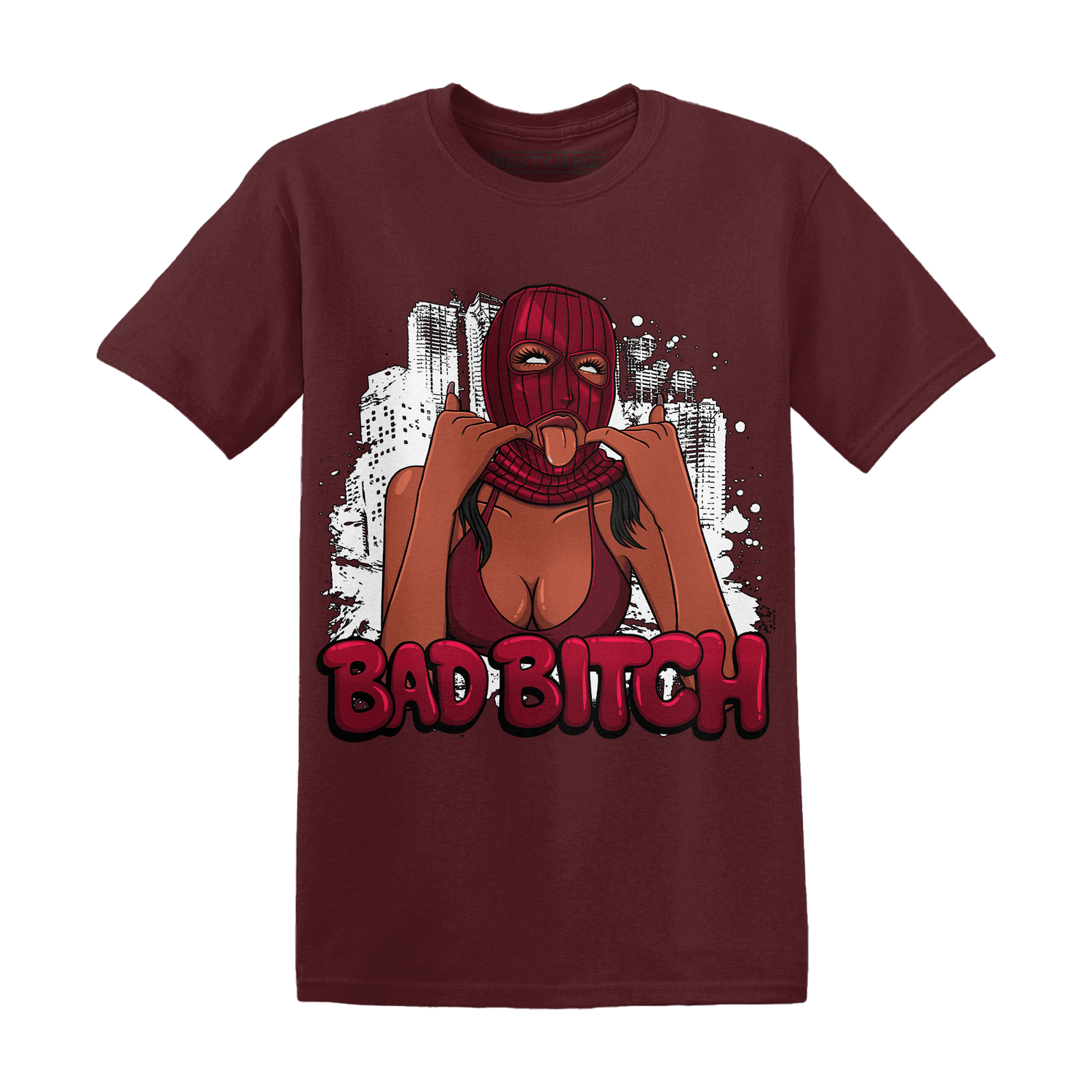 High White Team Red 1s T Shirt Gangster Bad Bitch - NastyJamz