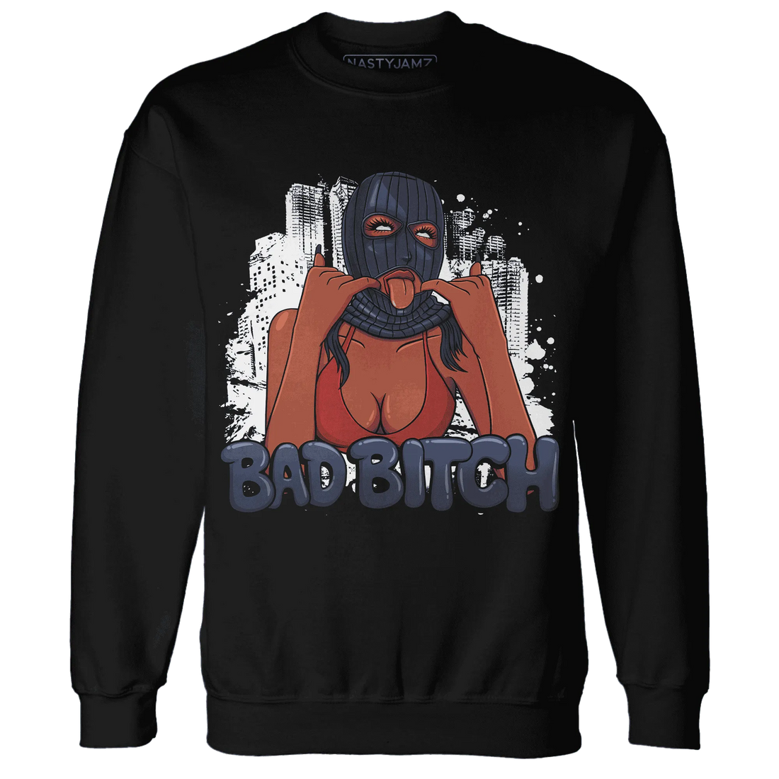 White-Navy-6s-Sweatshirt-Match-Gangster-Bad-Bitch