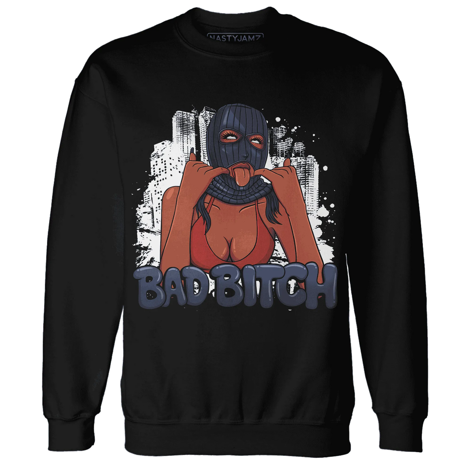 White-Navy-6s-Sweatshirt-Match-Gangster-Bad-Bitch