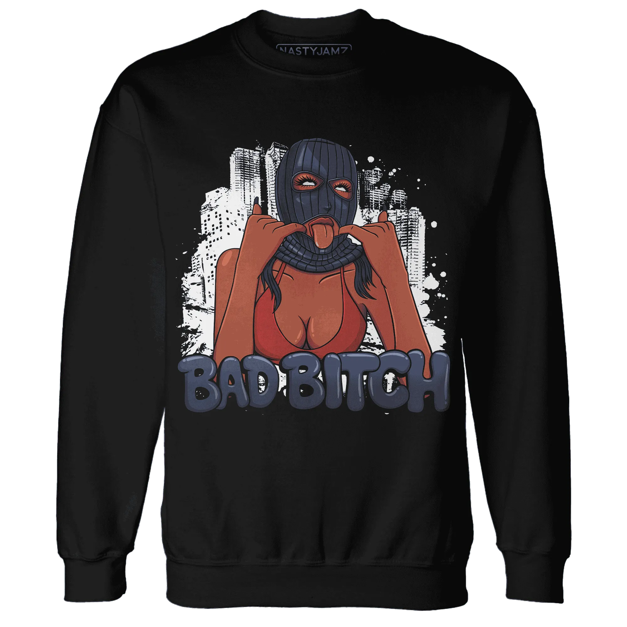 White-Navy-6s-Sweatshirt-Match-Gangster-Bad-Bitch