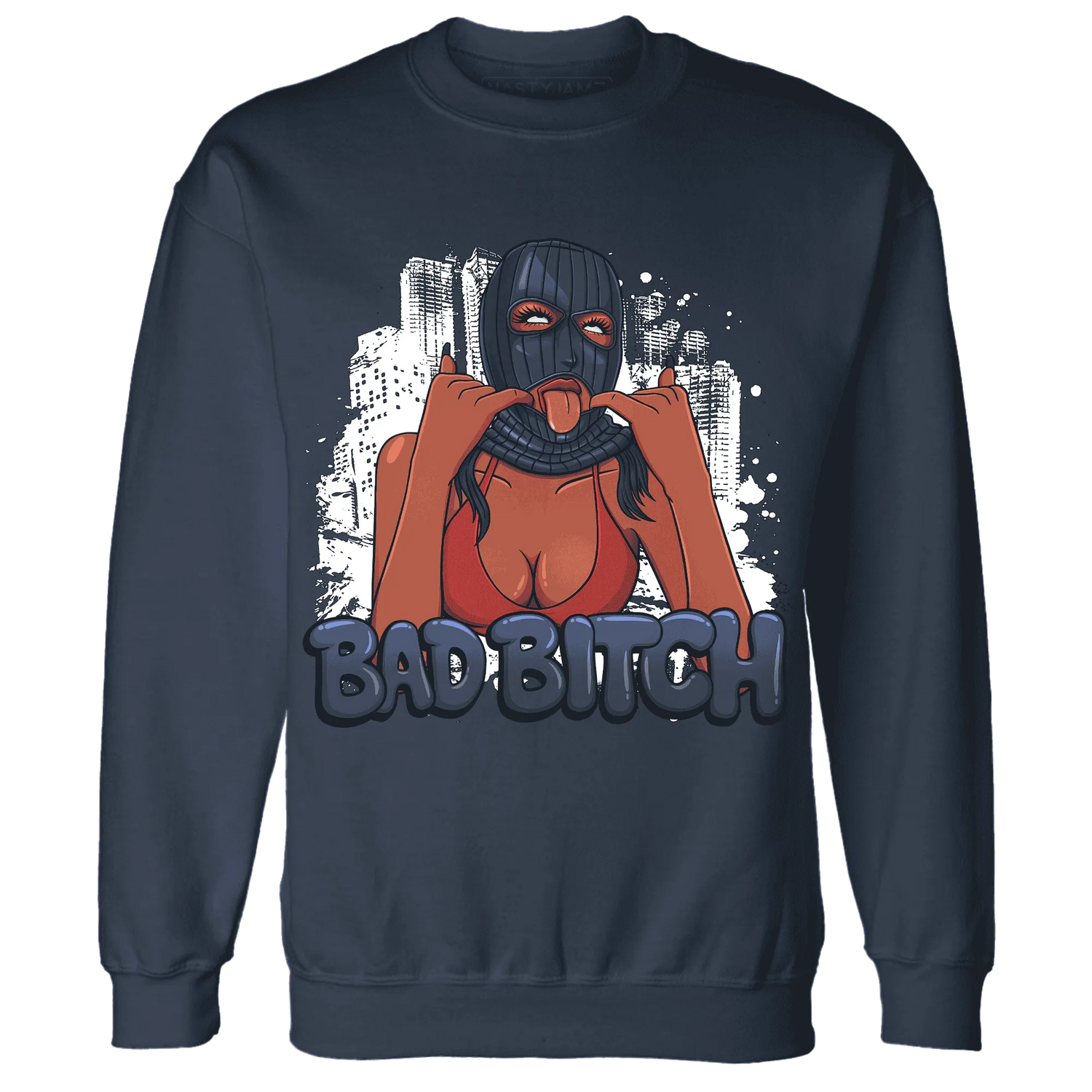 White-Navy-6s-Sweatshirt-Match-Gangster-Bad-Bitch