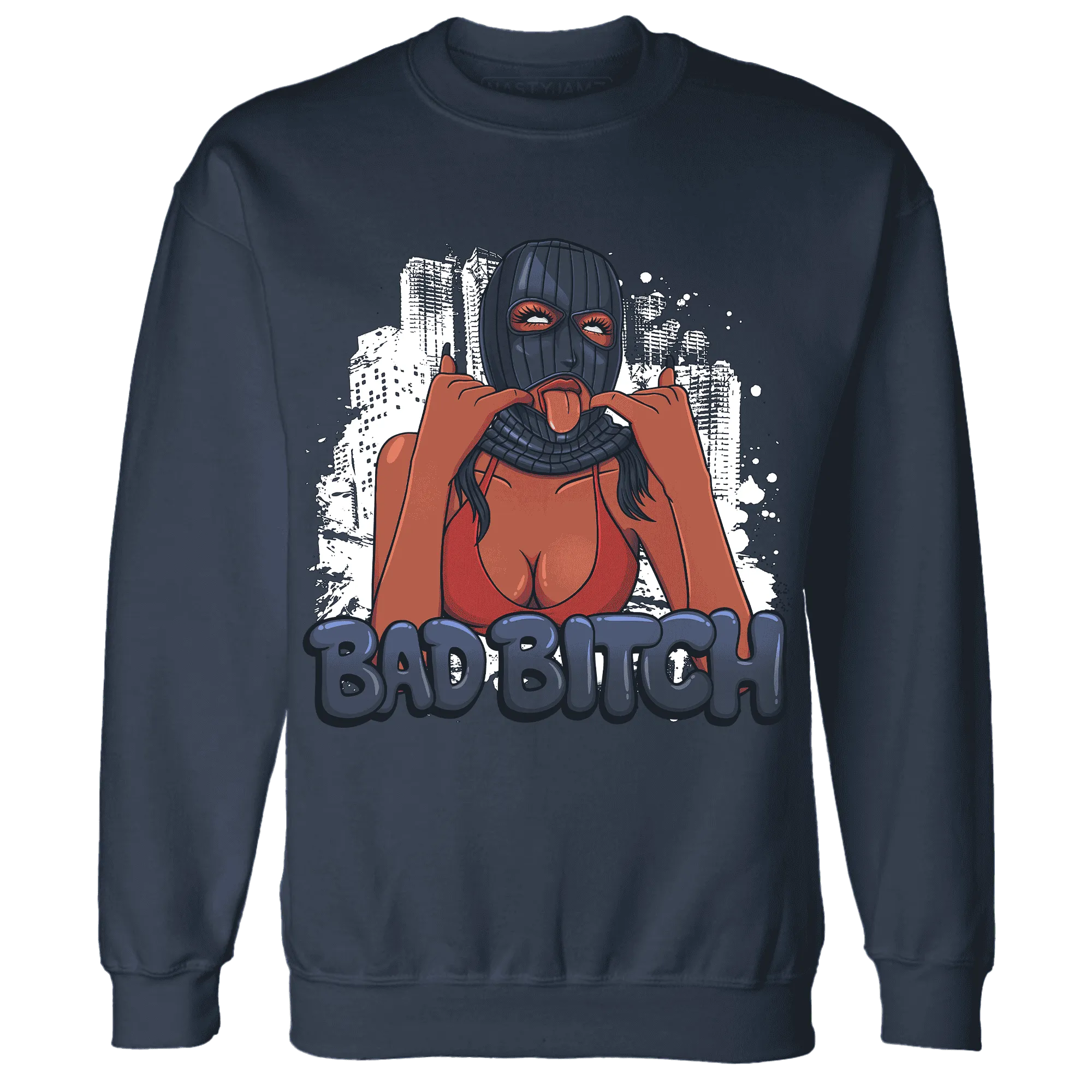 White-Navy-6s-Sweatshirt-Match-Gangster-Bad-Bitch