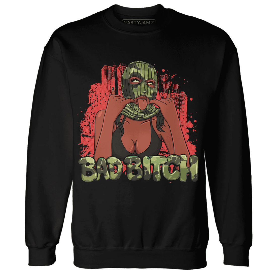 AM-90-Dark-Sage-Solar-Red-Sweatshirt-Match-Gangster-Bad-Bitch