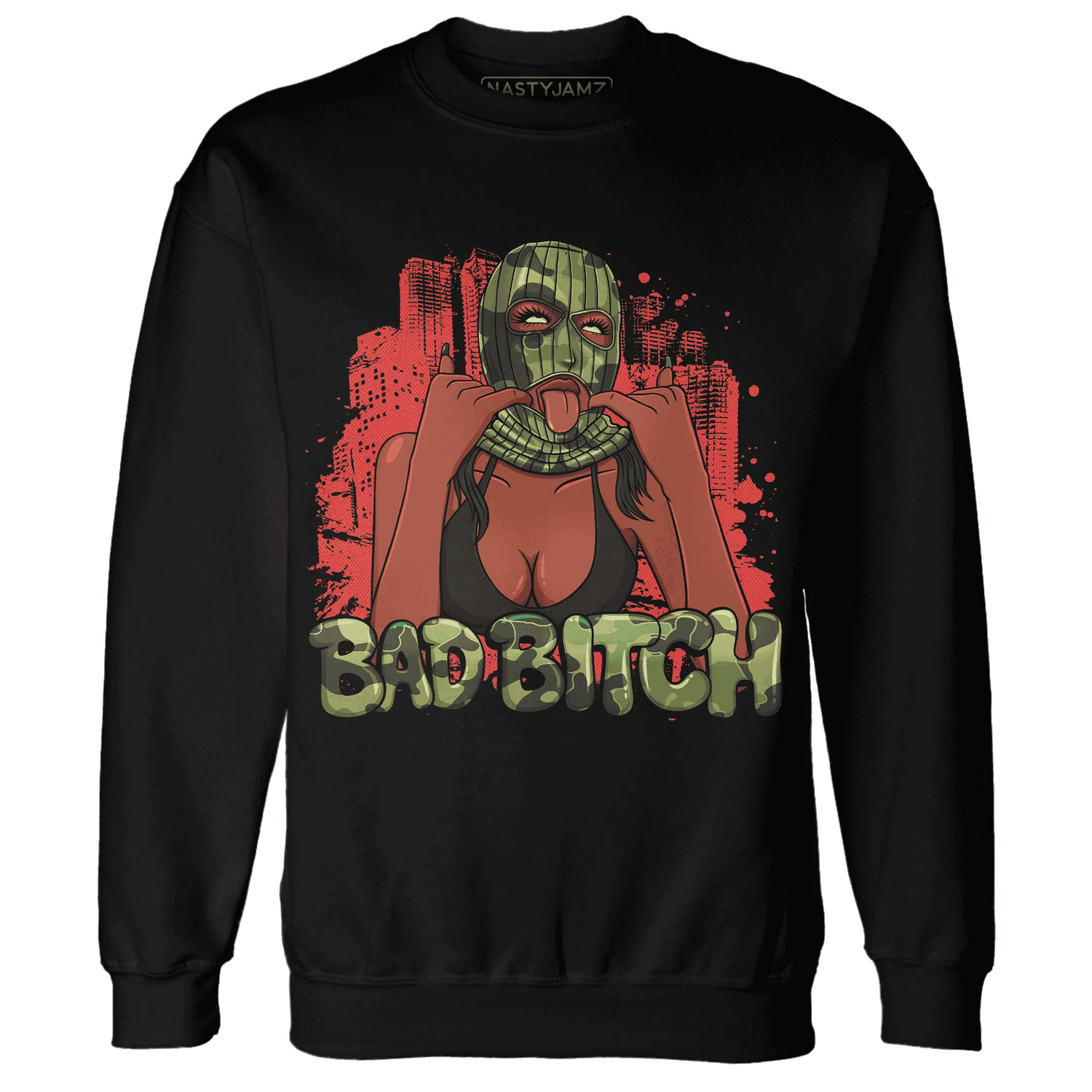 AM-90-Dark-Sage-Solar-Red-Sweatshirt-Match-Gangster-Bad-Bitch