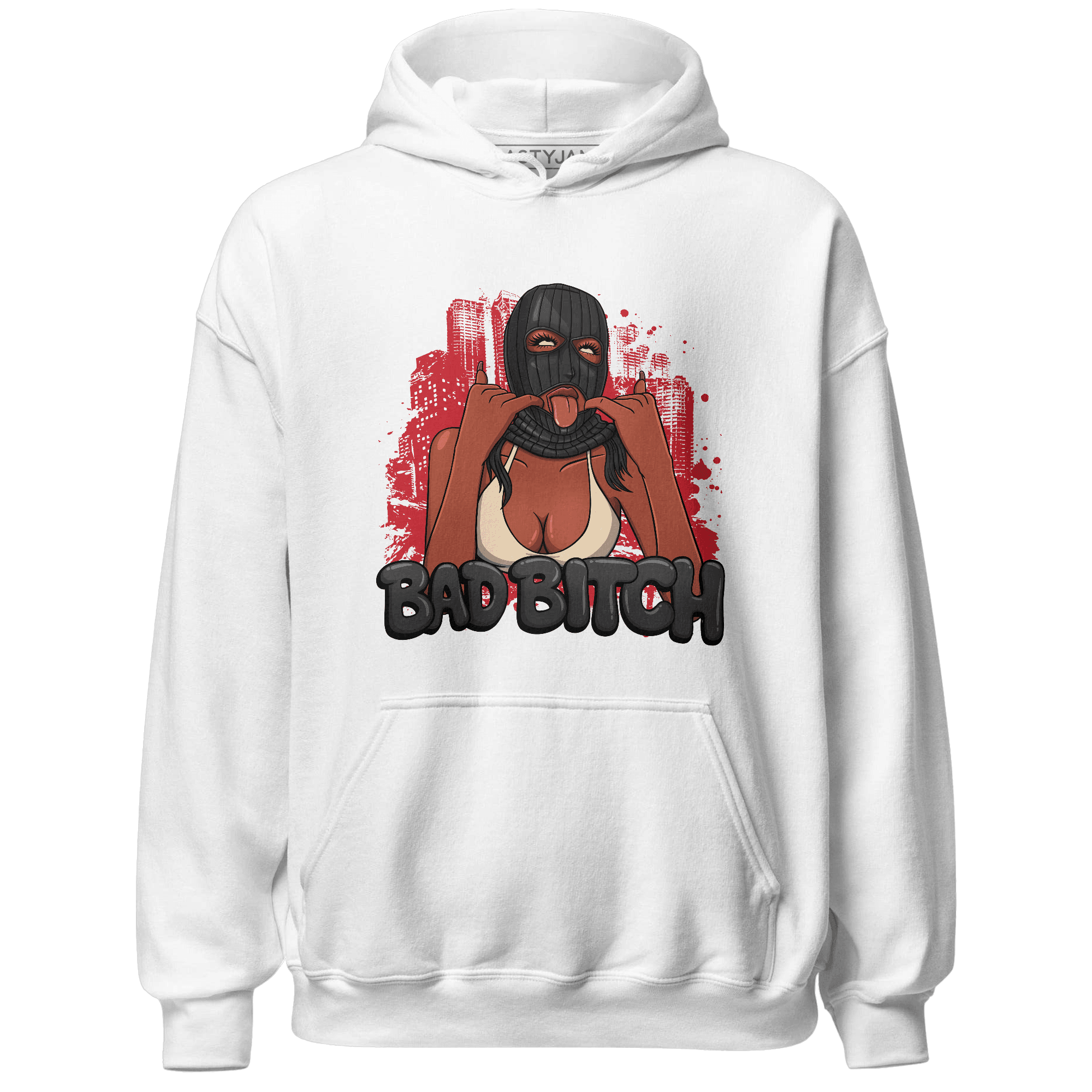 Jumman Jack University Red Hoodie Match Gangster Bad Bitch - NastyJamz