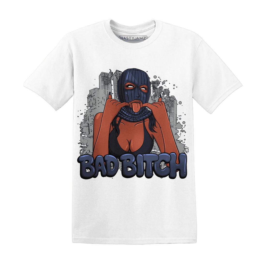 VaporMax-Plus-Midnight-Navy-White-Metallic-Silver-T-Shirt-Match-Gangster-Bad-Bitch