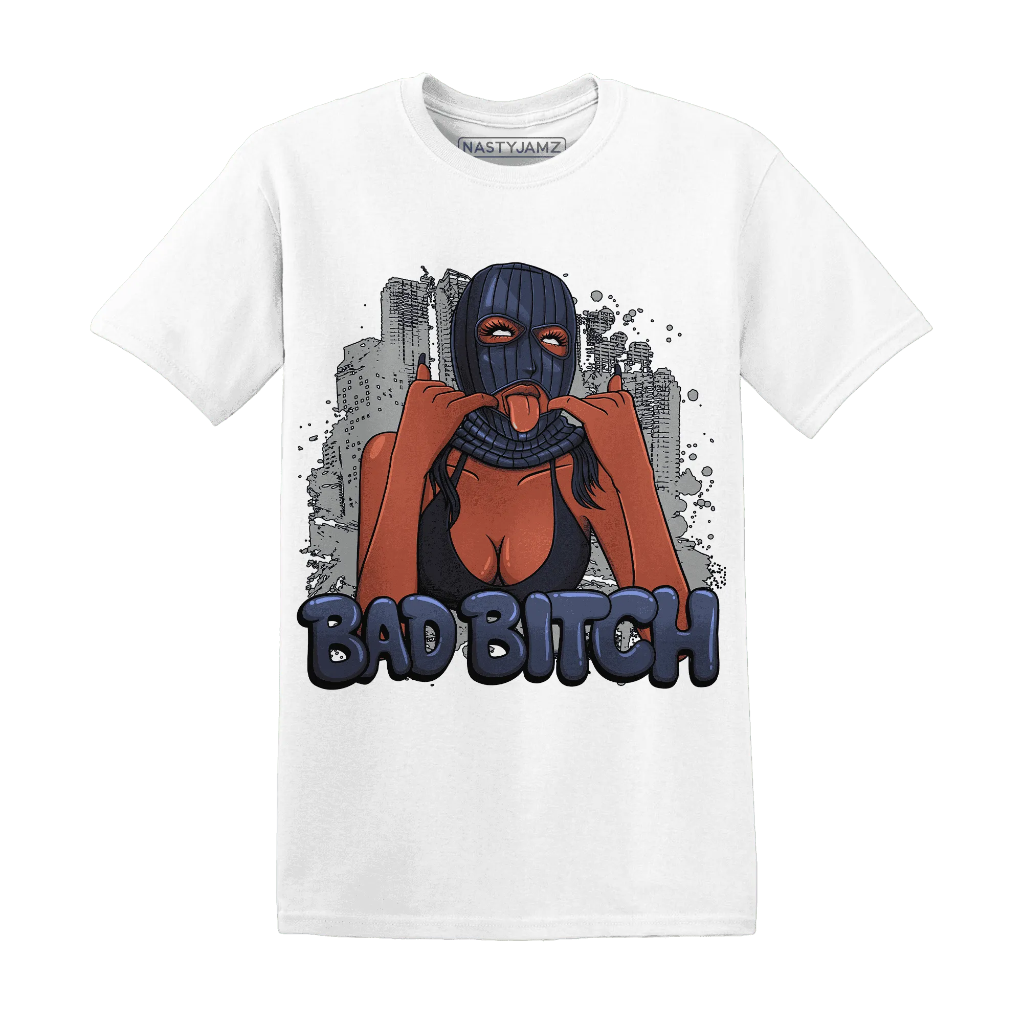 VaporMax-Plus-Midnight-Navy-White-Metallic-Silver-T-Shirt-Match-Gangster-Bad-Bitch