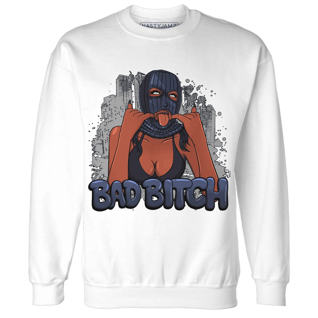 VaporMax-Plus-Midnight-Navy-White-Metallic-Silver-Sweatshirt-Match-Gangster-Bad-Bitch