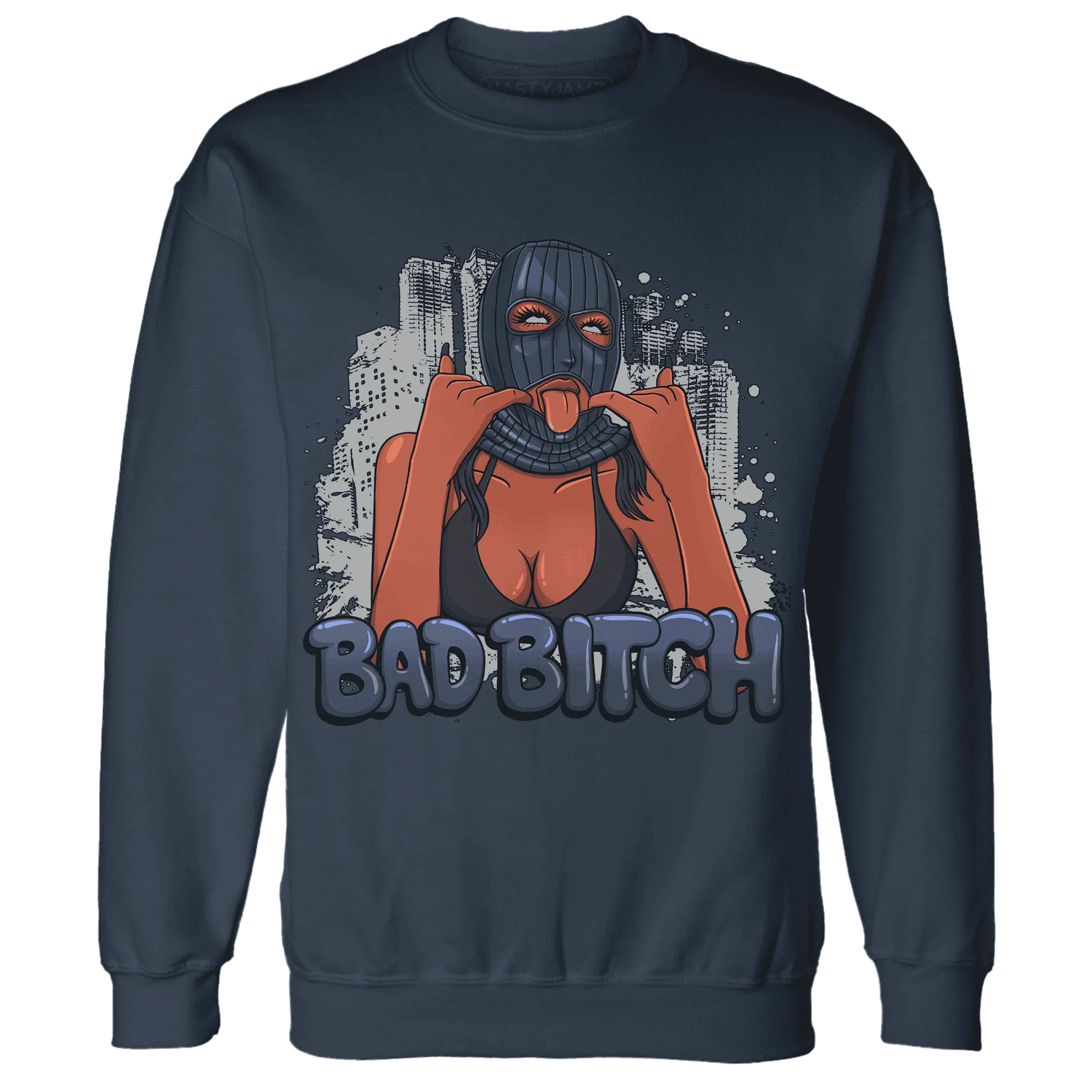 VaporMax-Plus-Midnight-Navy-White-Metallic-Silver-Sweatshirt-Match-Gangster-Bad-Bitch