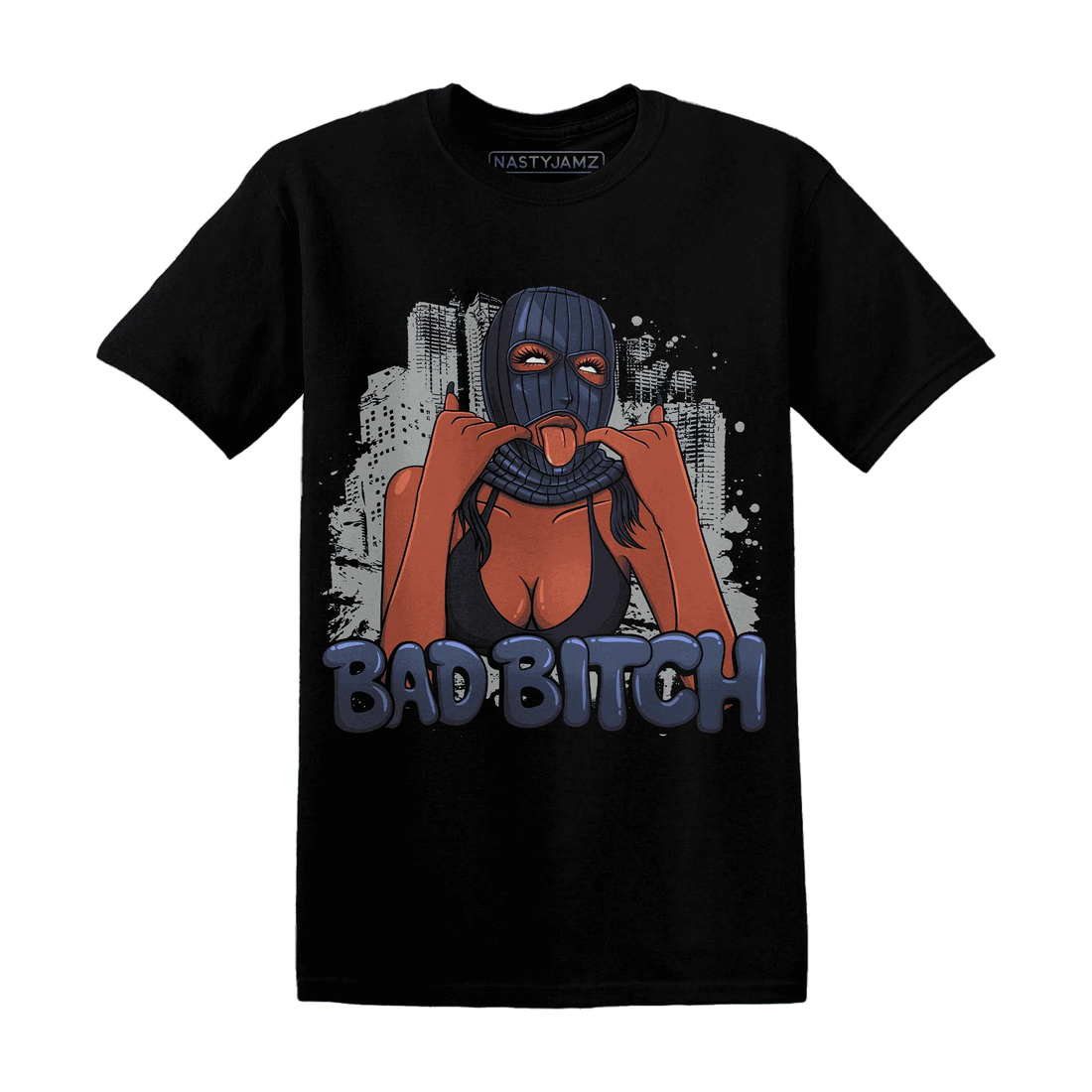 VaporMax-Plus-Midnight-Navy-White-Metallic-Silver-T-Shirt-Match-Gangster-Bad-Bitch