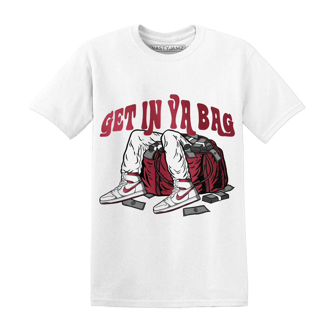 High 85 Metallic Burgundy 1s T Shirt Match Get In Ya Bag - NastyJamz