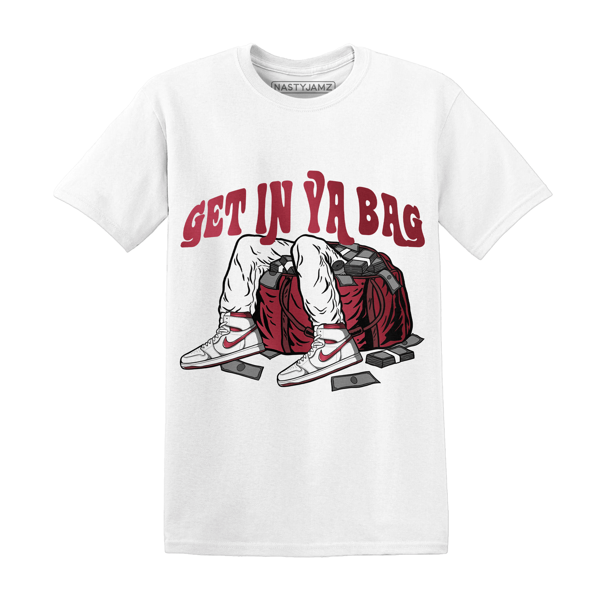 High 85 Metallic Burgundy 1s T Shirt Match Get In Ya Bag - NastyJamz