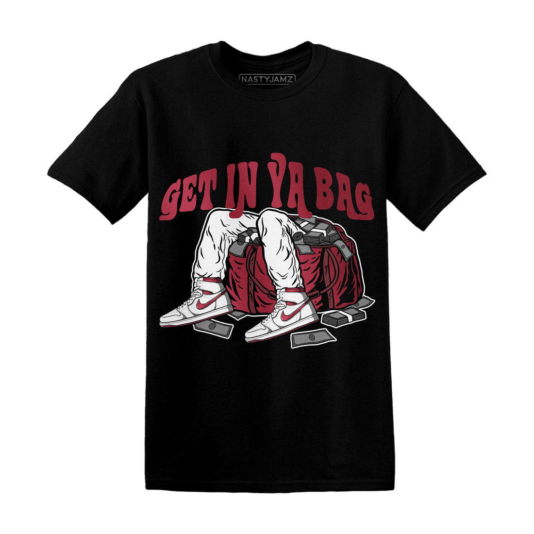 High 85 Metallic Burgundy 1s T Shirt Match Get In Ya Bag - NastyJamz