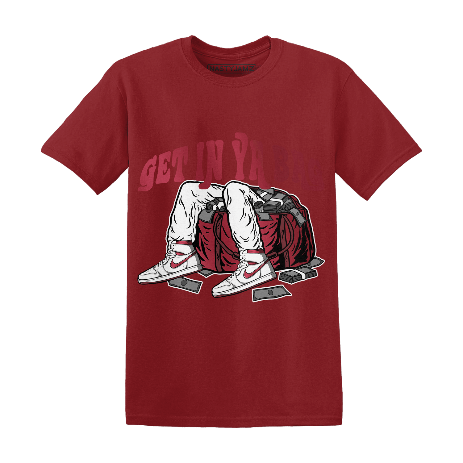 High 85 Metallic Burgundy 1s T Shirt Match Get In Ya Bag - NastyJamz