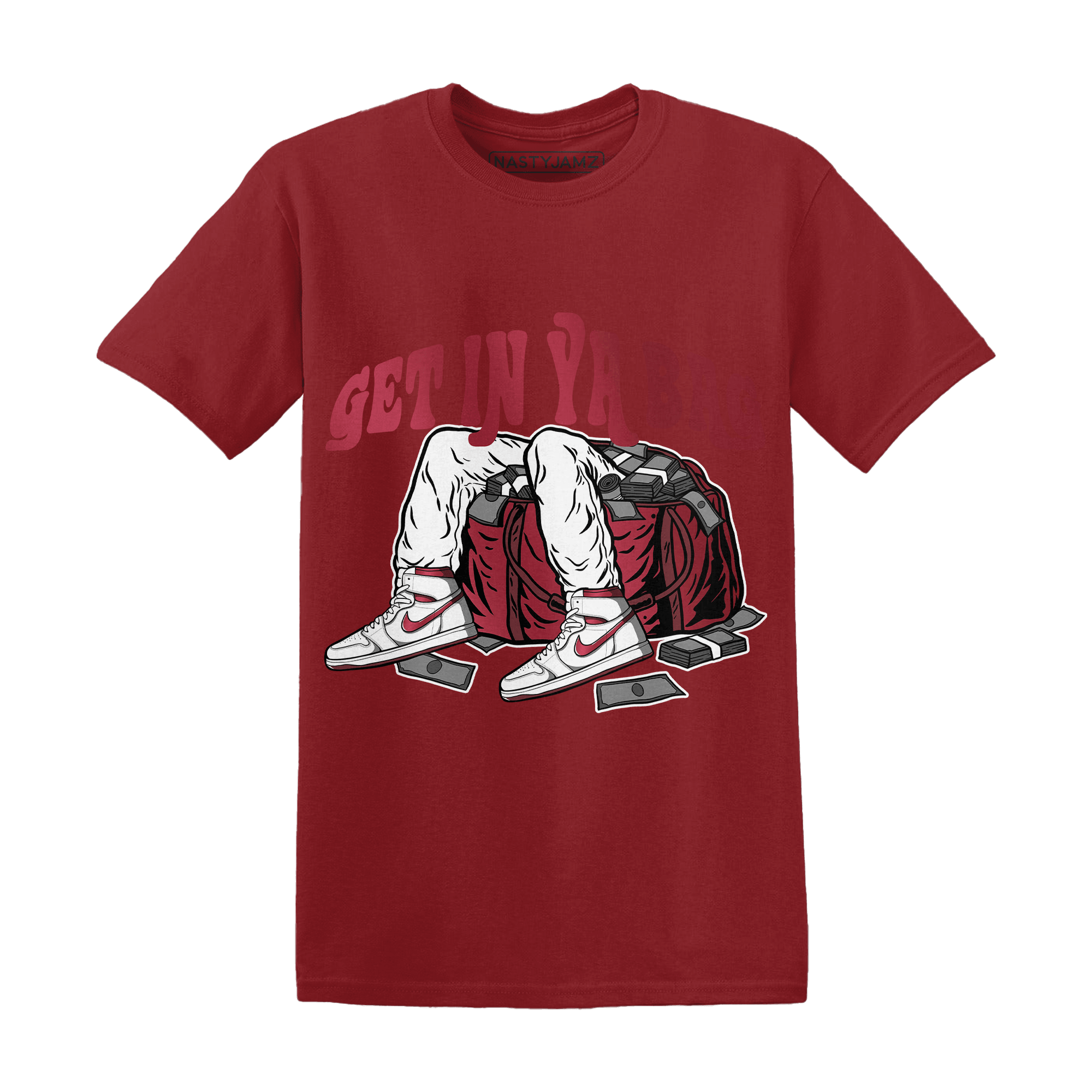 High 85 Metallic Burgundy 1s T Shirt Match Get In Ya Bag - NastyJamz