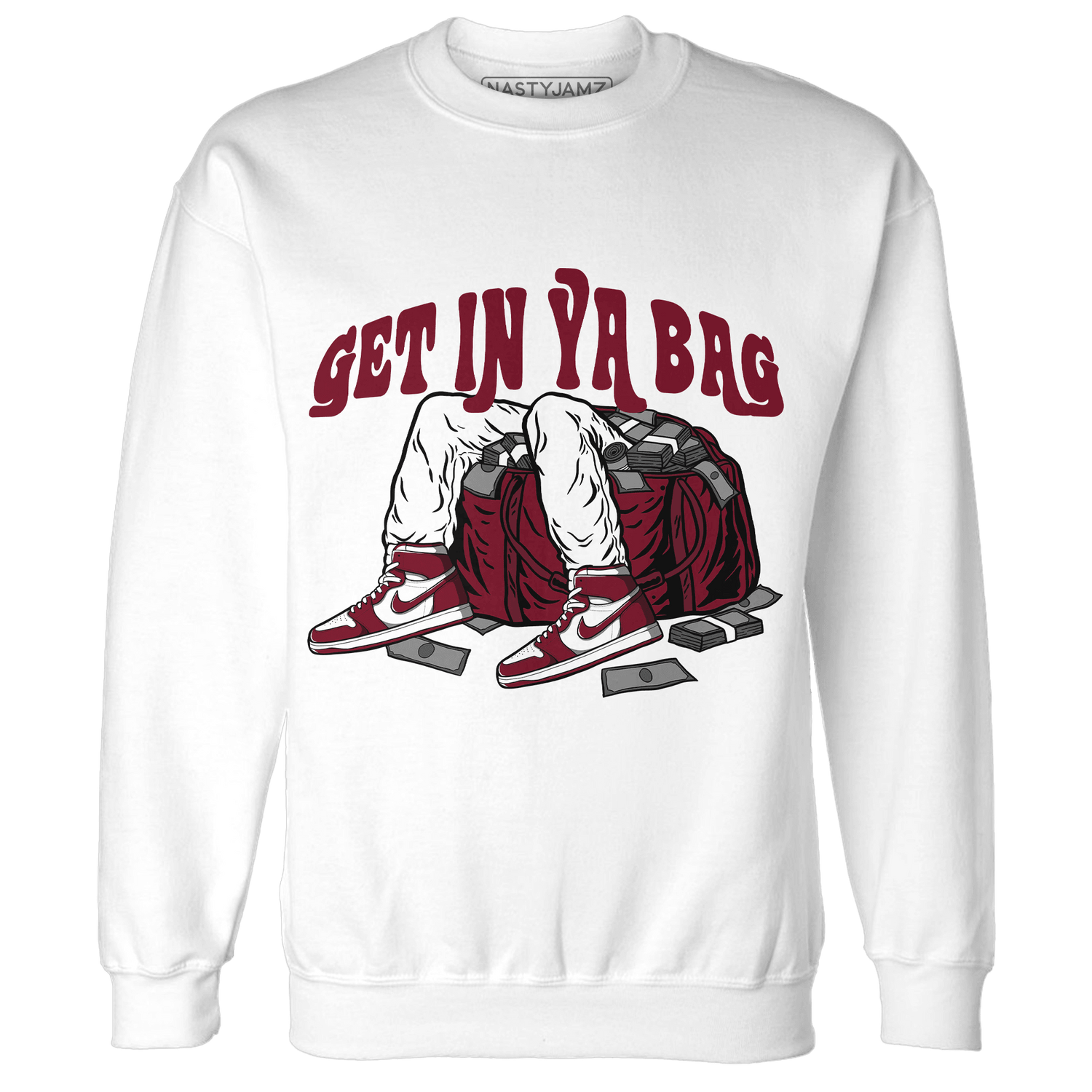 High White Team Red 1s Sweatshirt Match Get In Ya Bag - NastyJamz