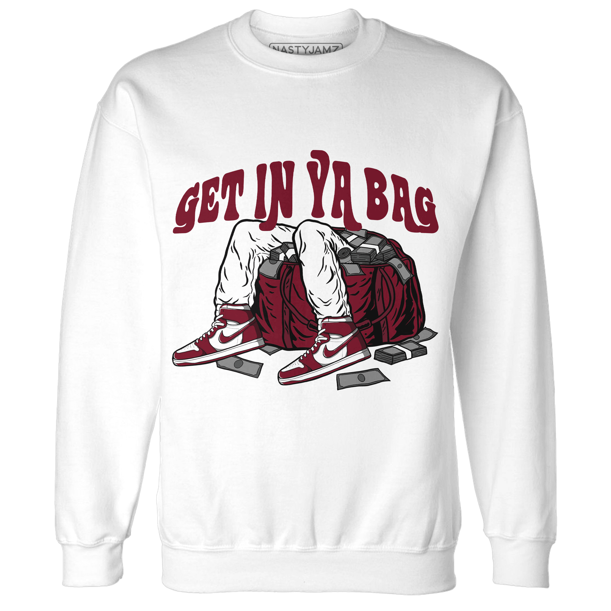 High White Team Red 1s Sweatshirt Match Get In Ya Bag - NastyJamz