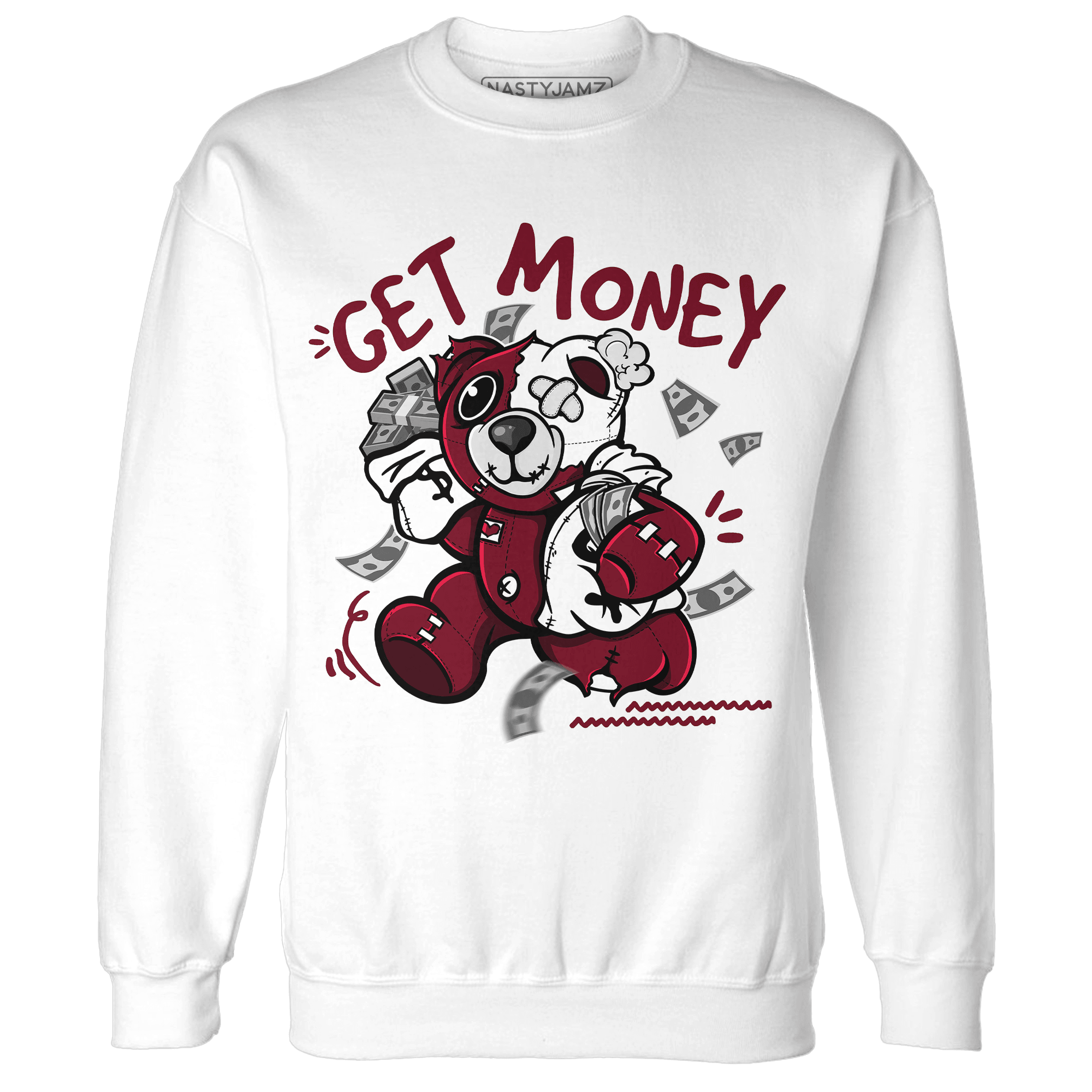 High White Team Red 1s Sweatshirt Match Get Money BER - NastyJamz