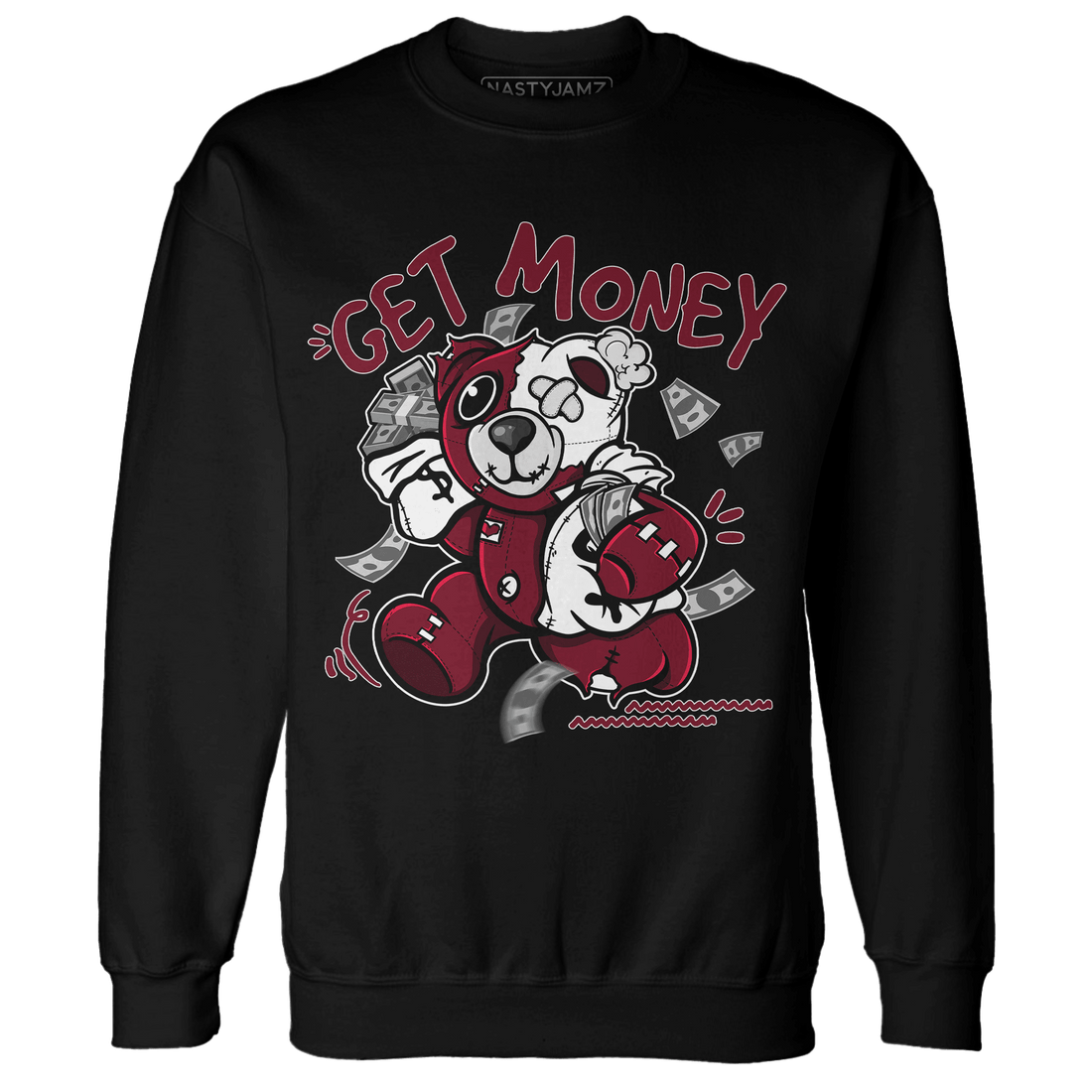 High White Team Red 1s Sweatshirt Match Get Money BER - NastyJamz