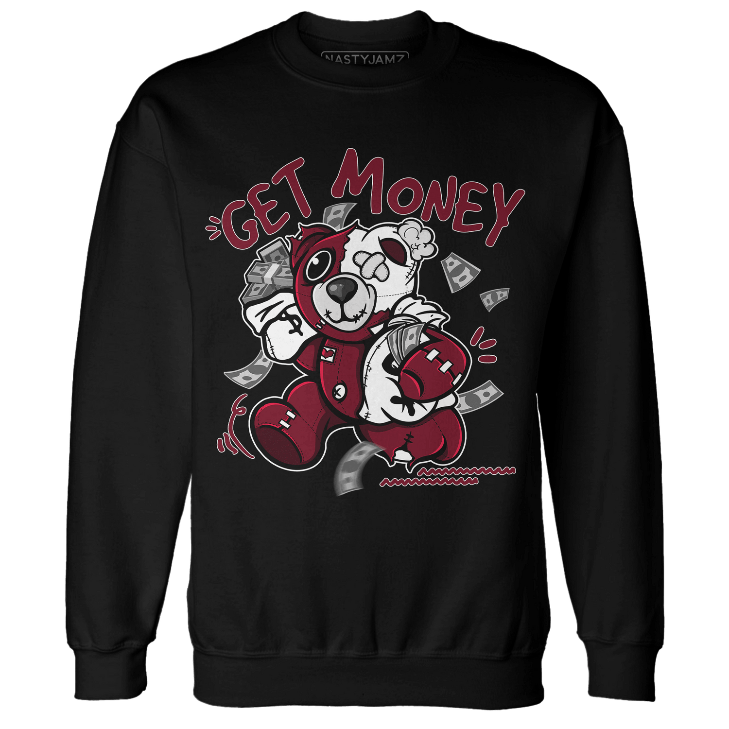 High White Team Red 1s Sweatshirt Match Get Money BER - NastyJamz