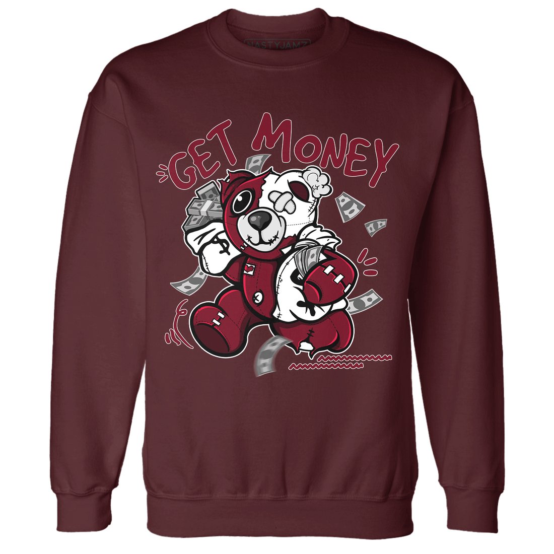 High White Team Red 1s Sweatshirt Match Get Money BER - NastyJamz