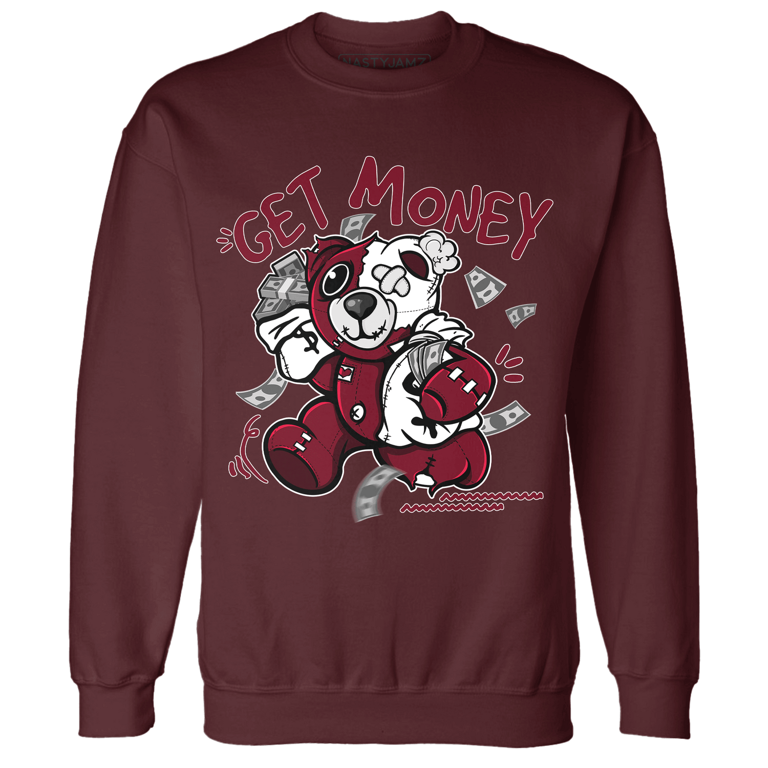 High White Team Red 1s Sweatshirt Match Get Money BER - NastyJamz
